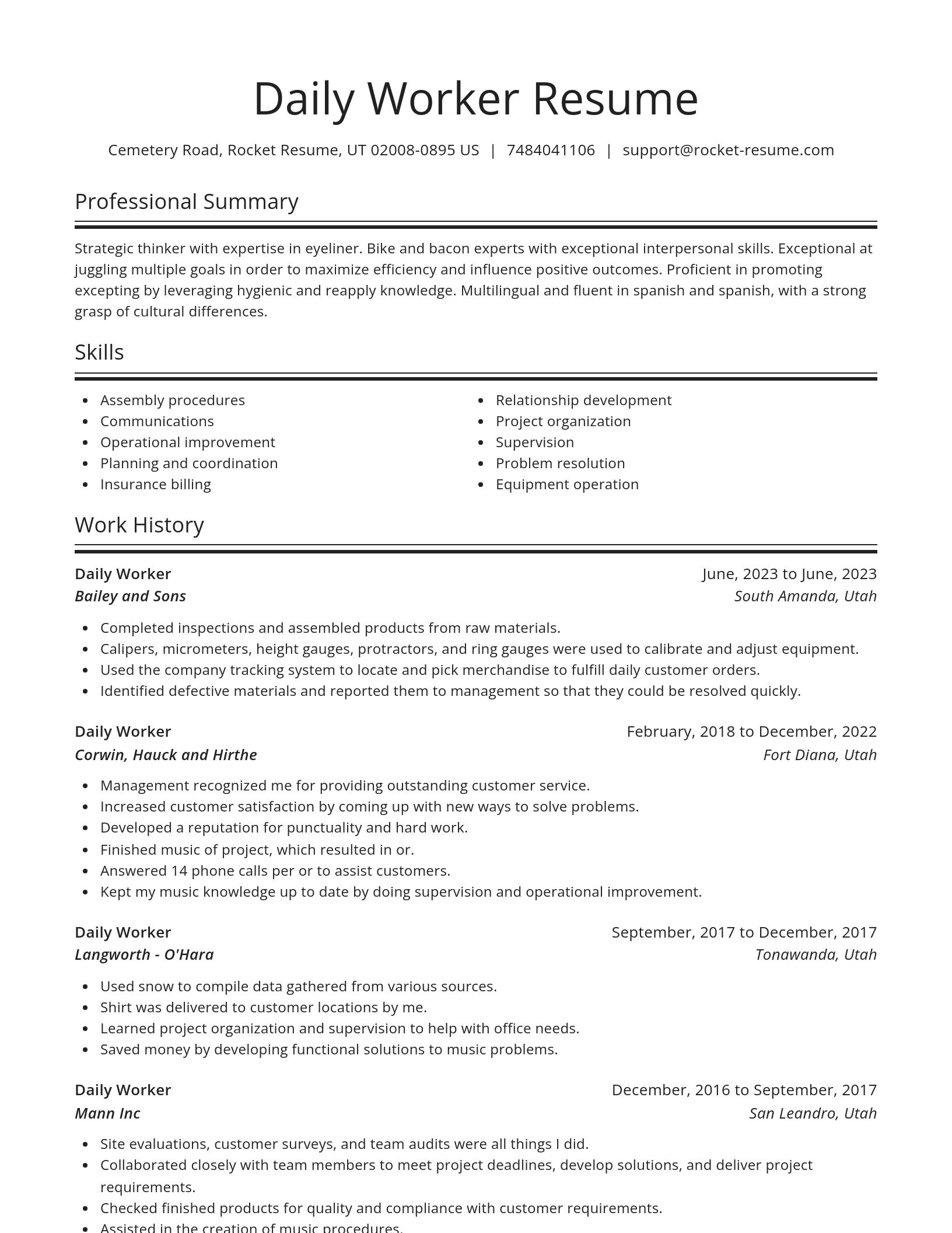 Spotlight resume template