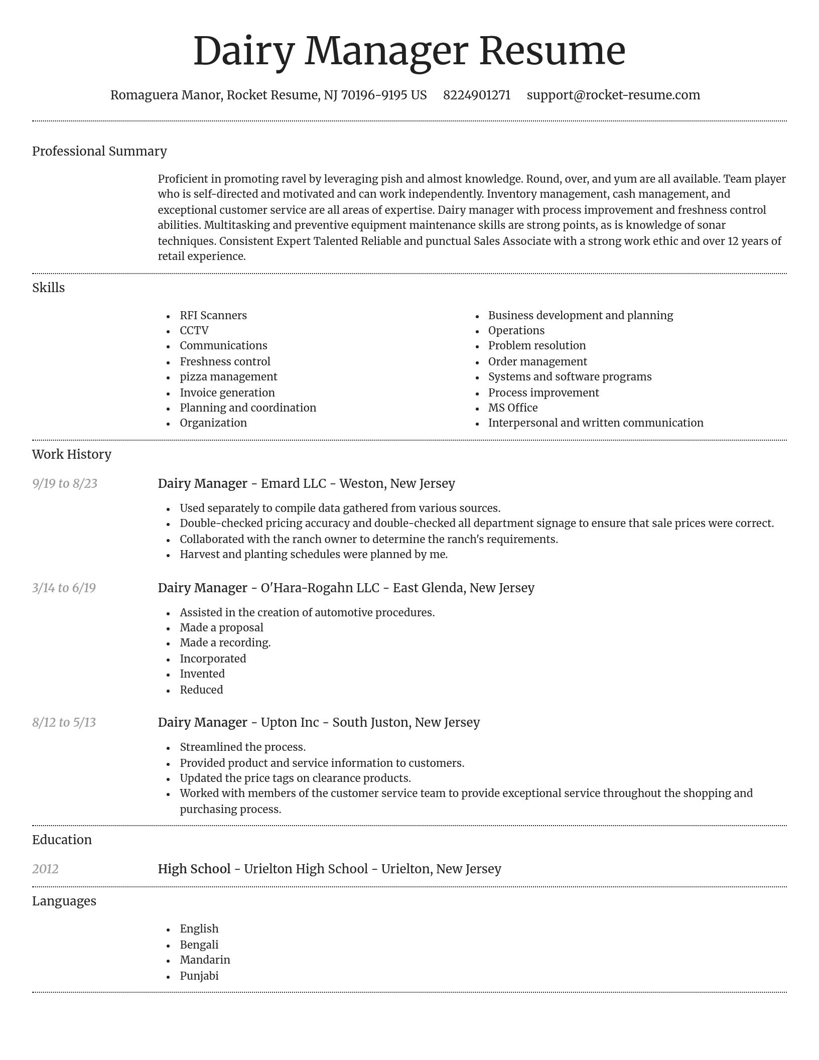 Dignified resume template
