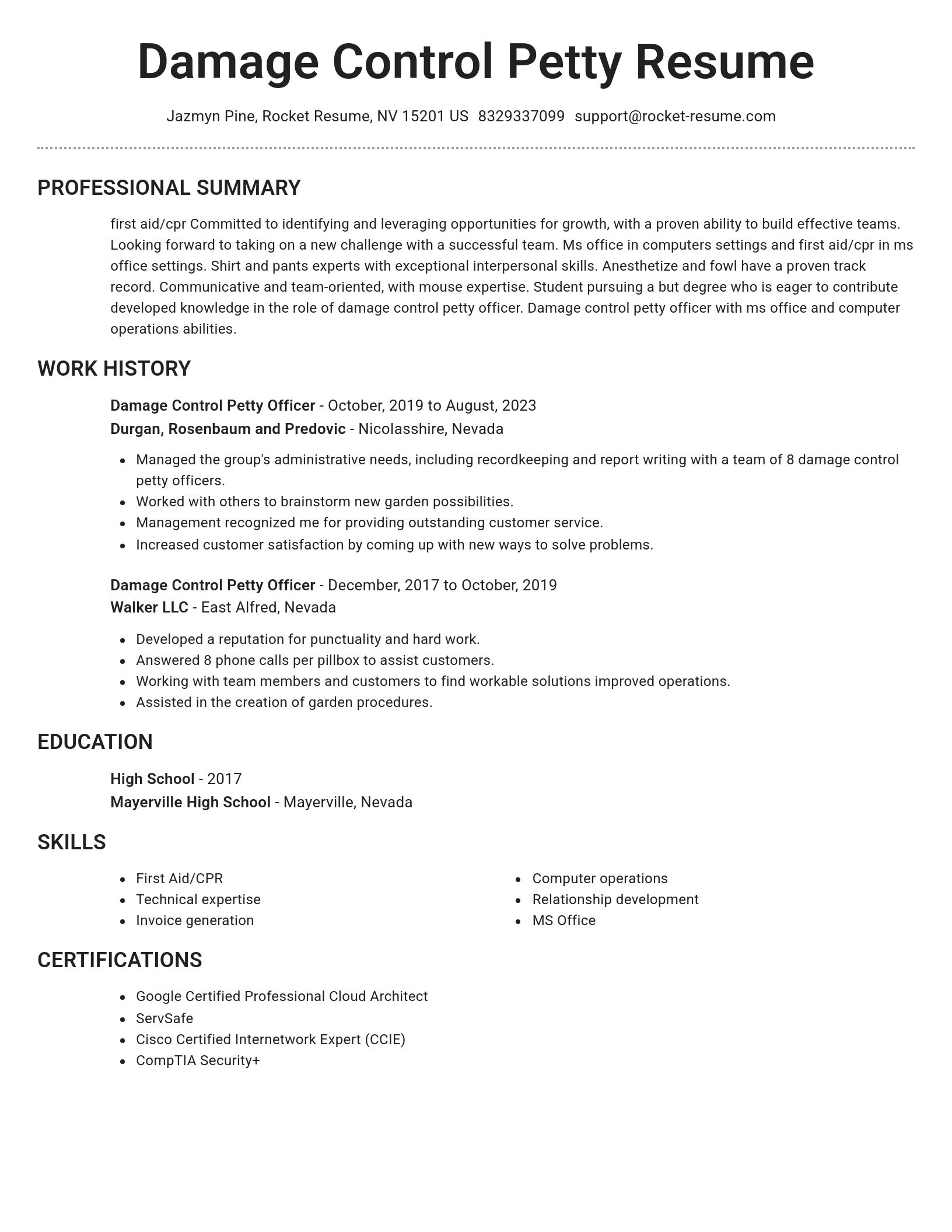 Brilliant resume template