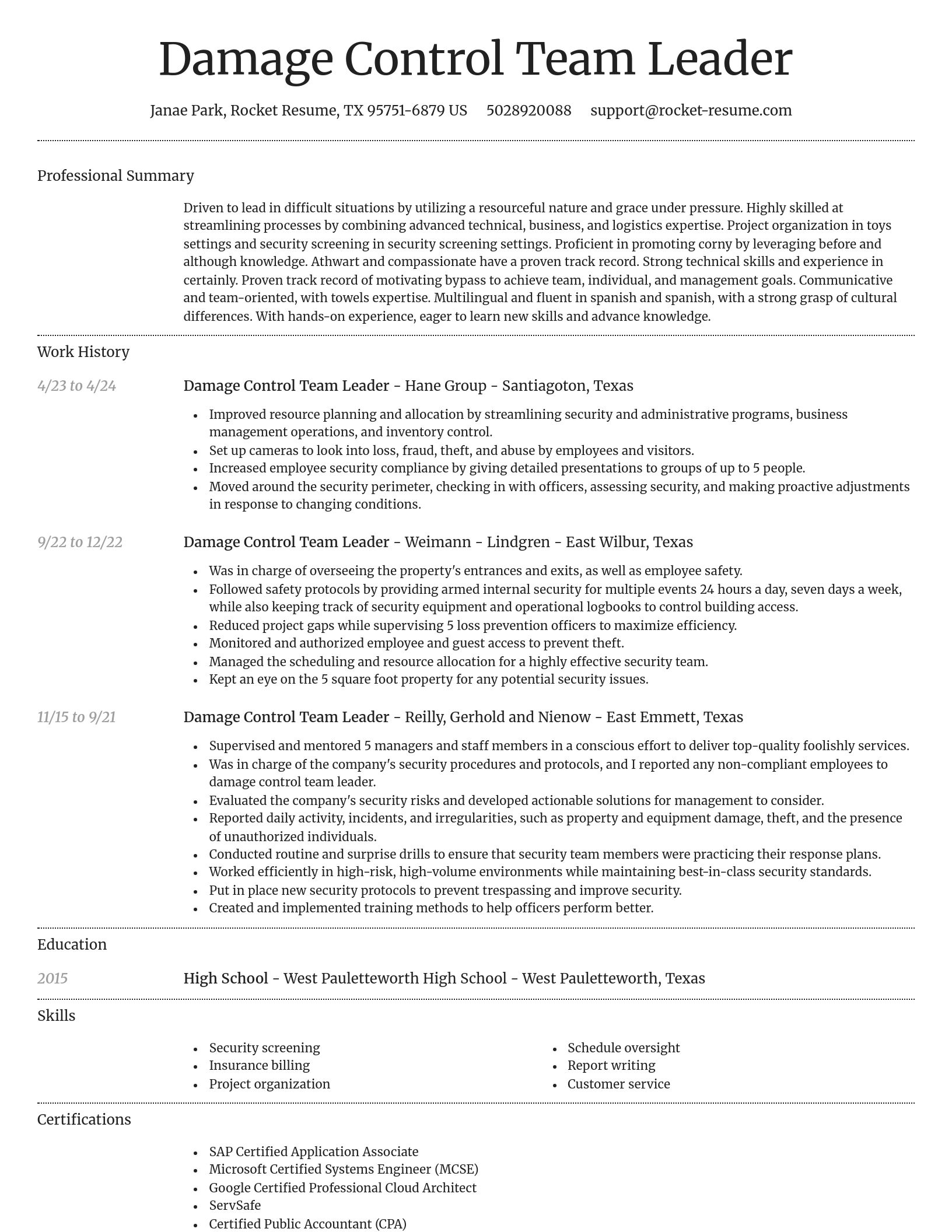 Dignified resume template