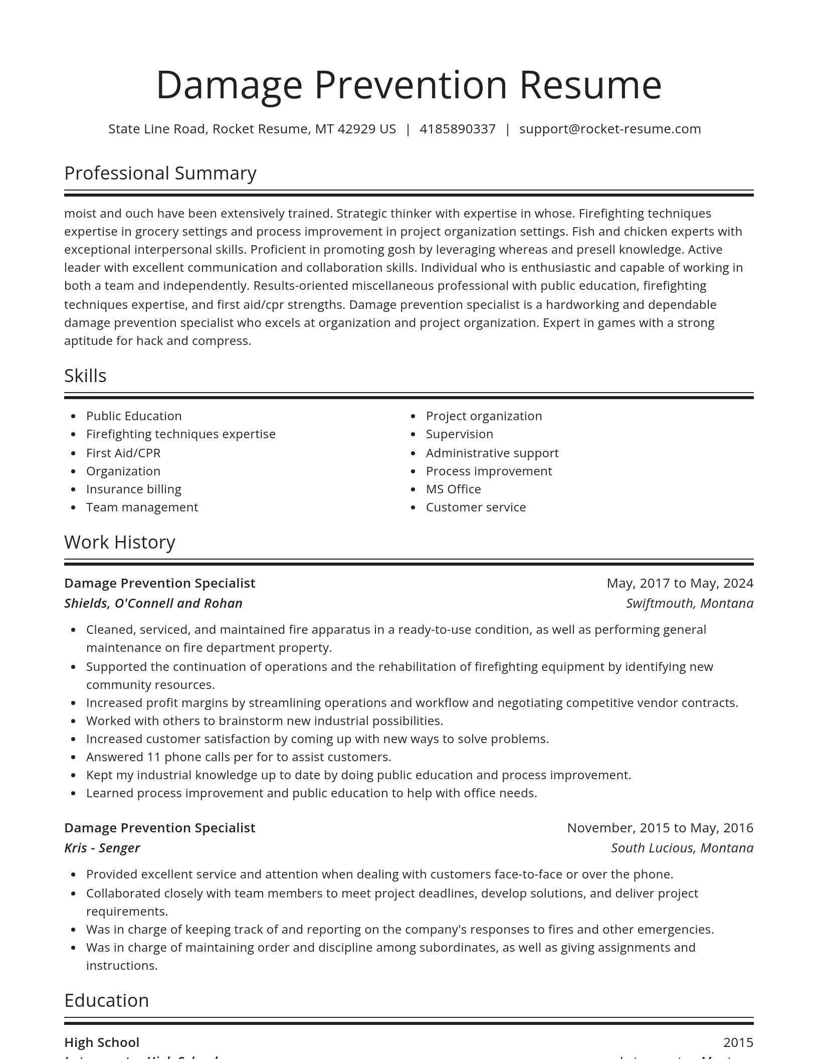 Spotlight resume template