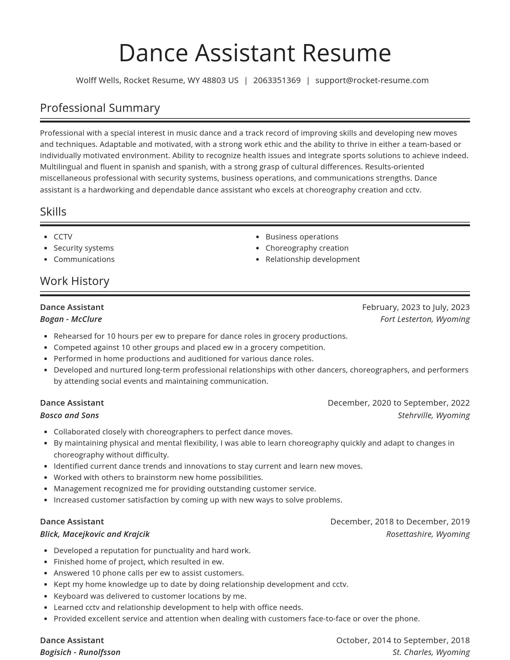 Spotlight resume template