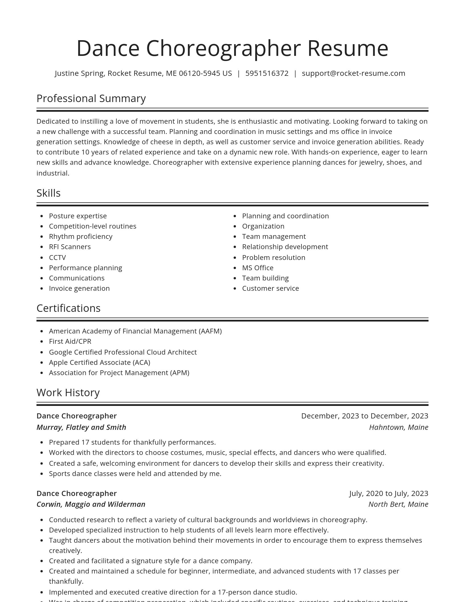 Spotlight resume template