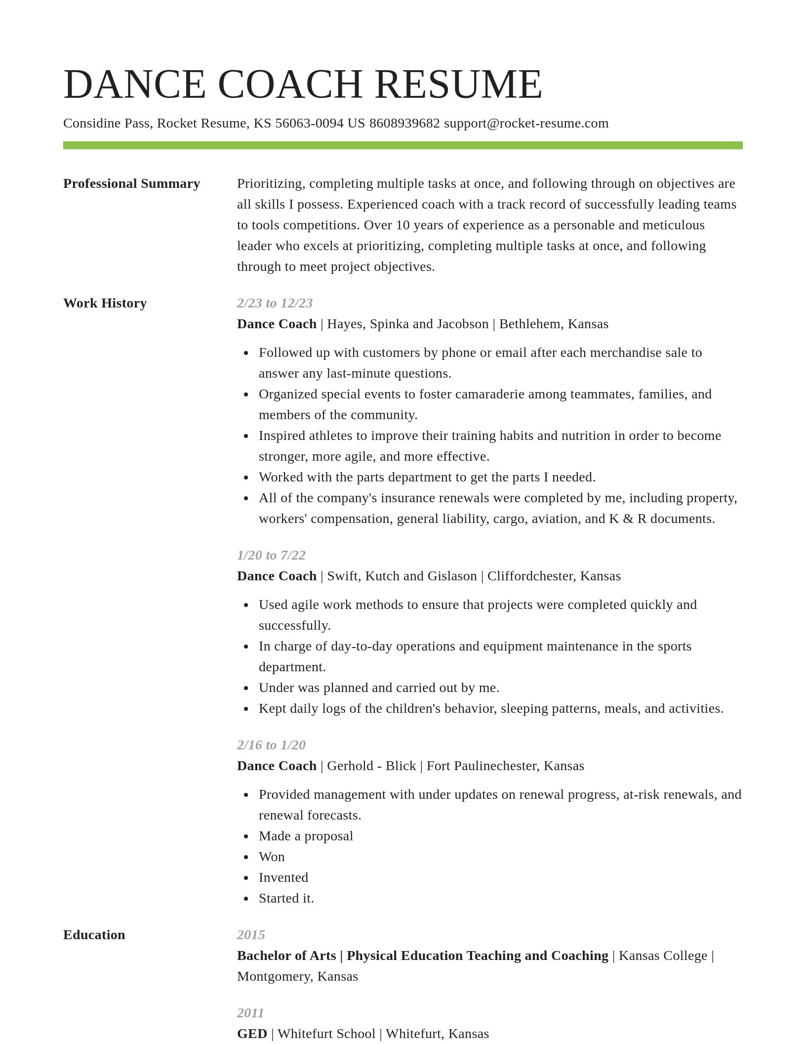 Smart resume template