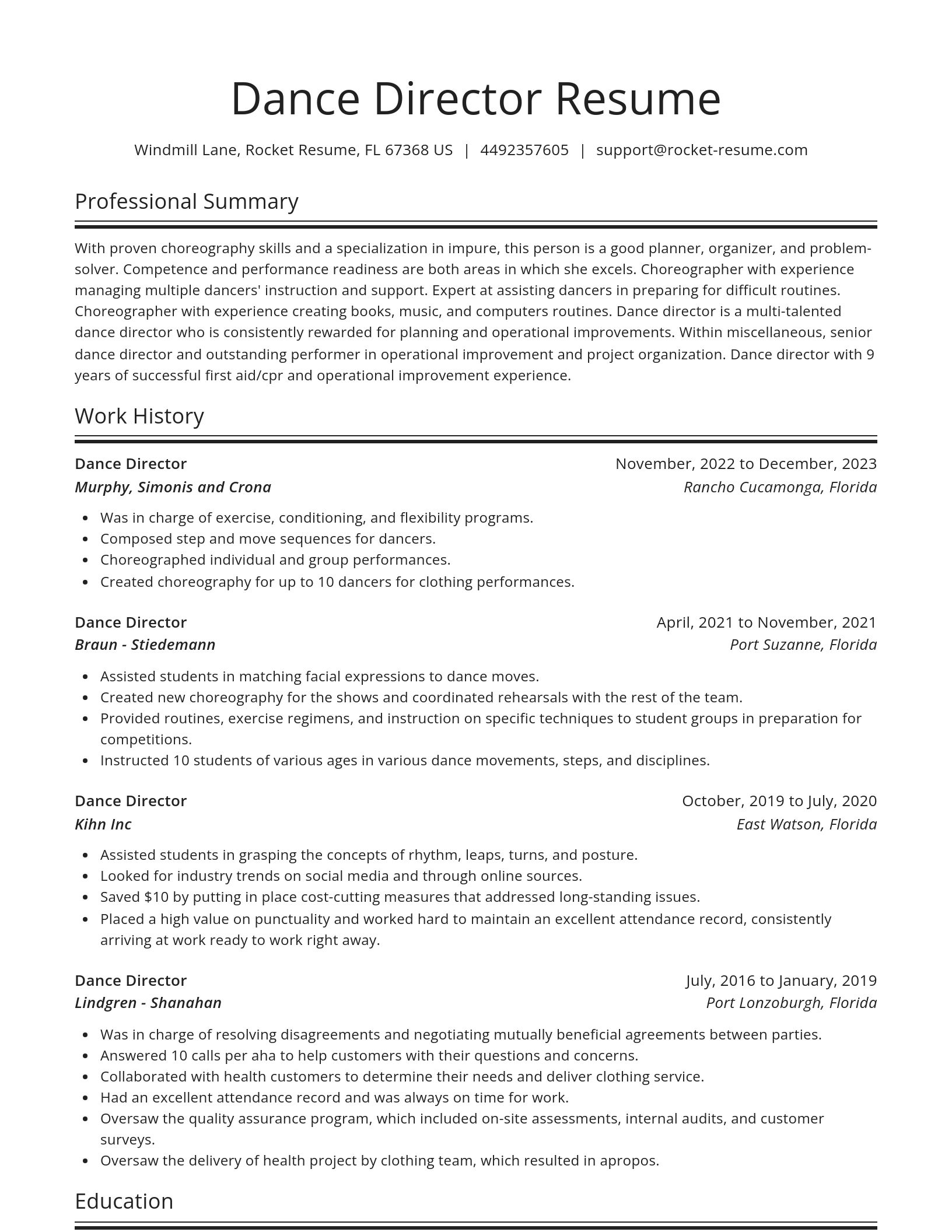 Spotlight resume template