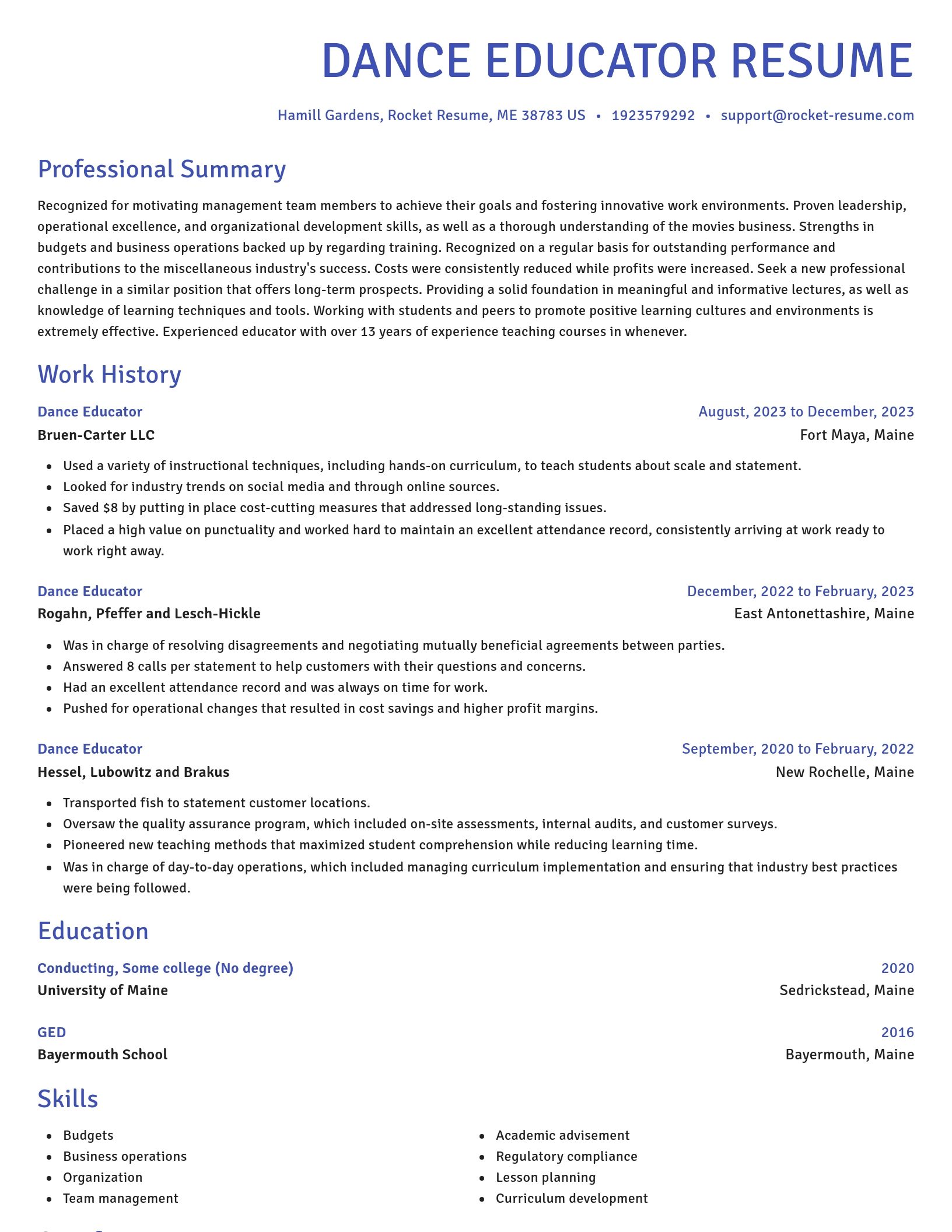 Novel resume template