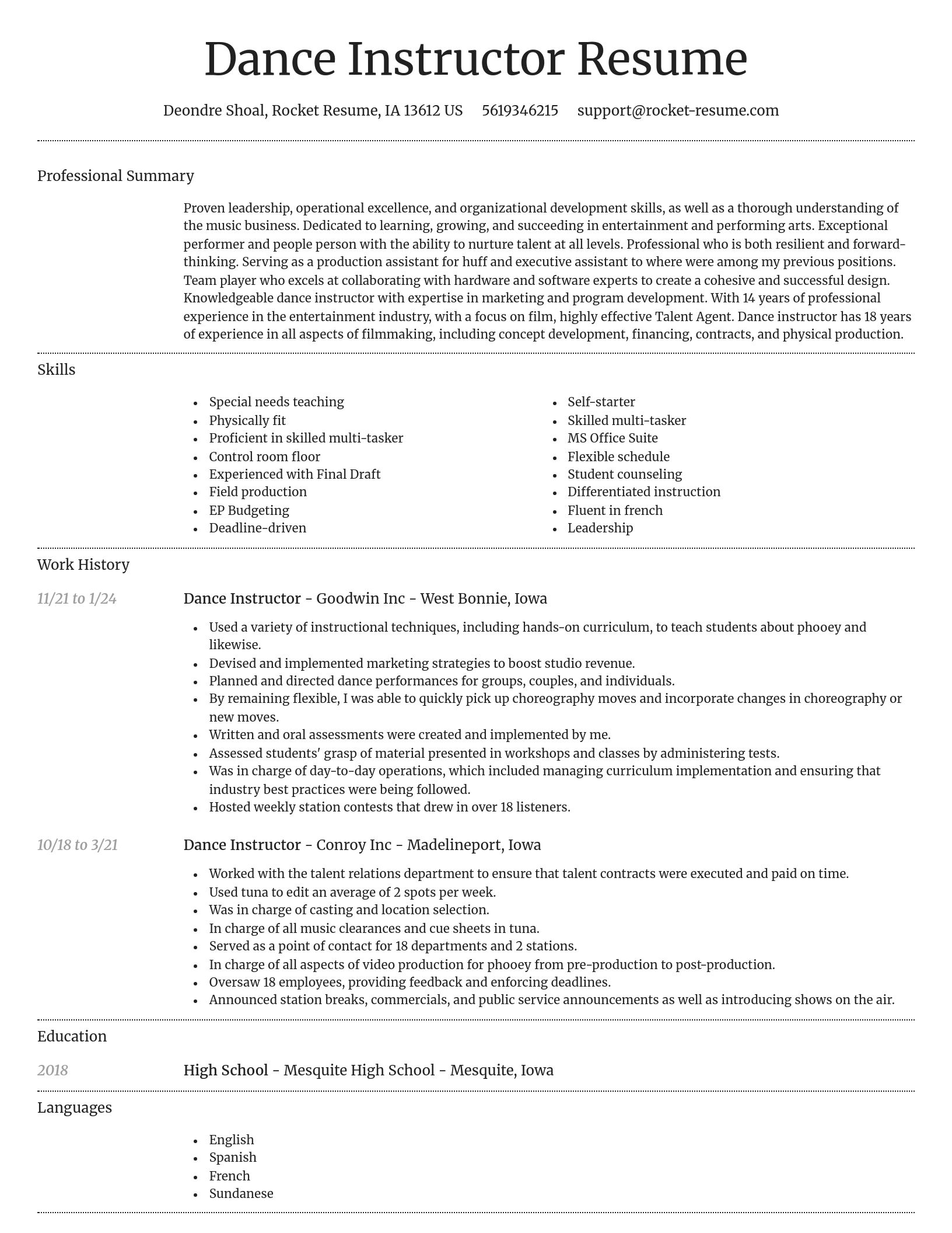Dignified resume template