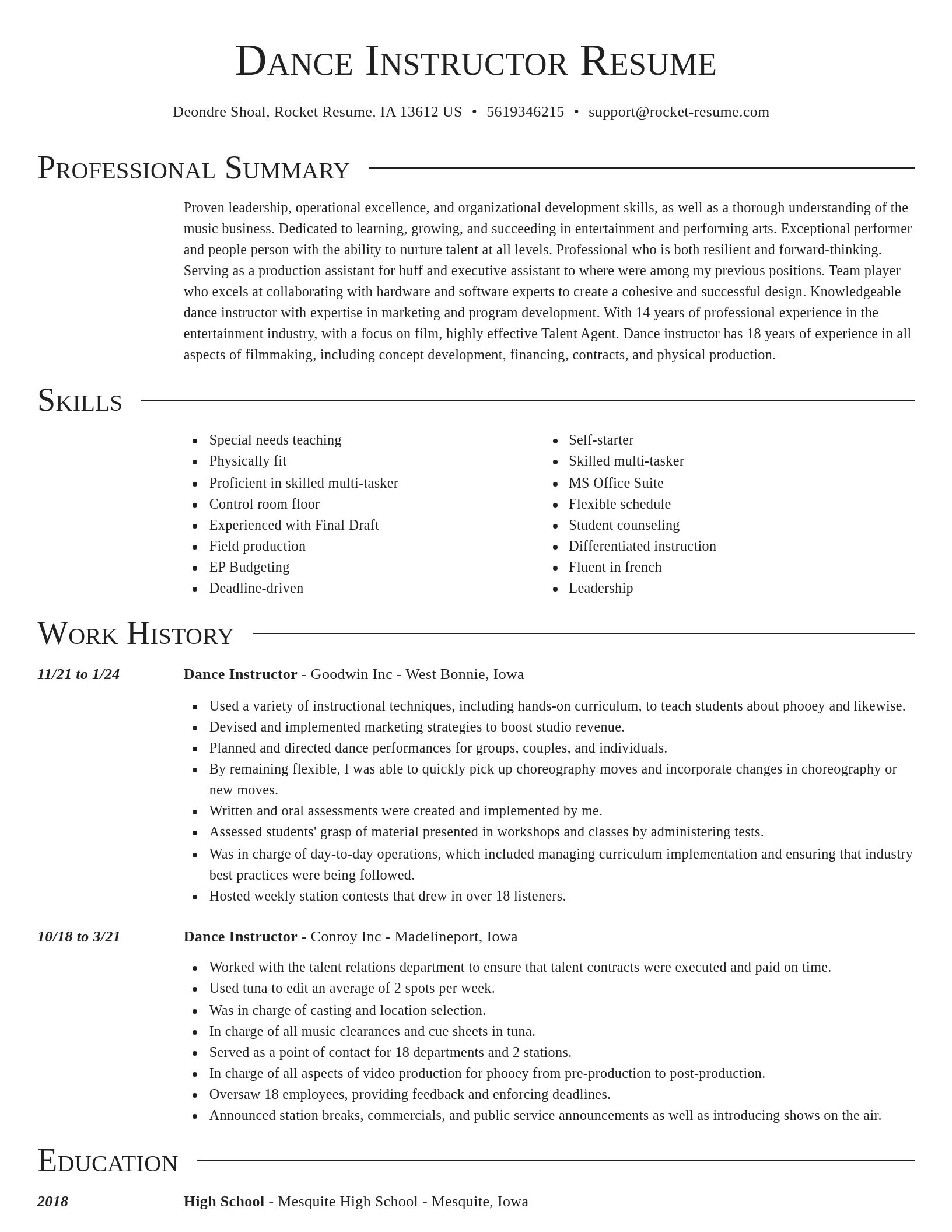 Director resume template