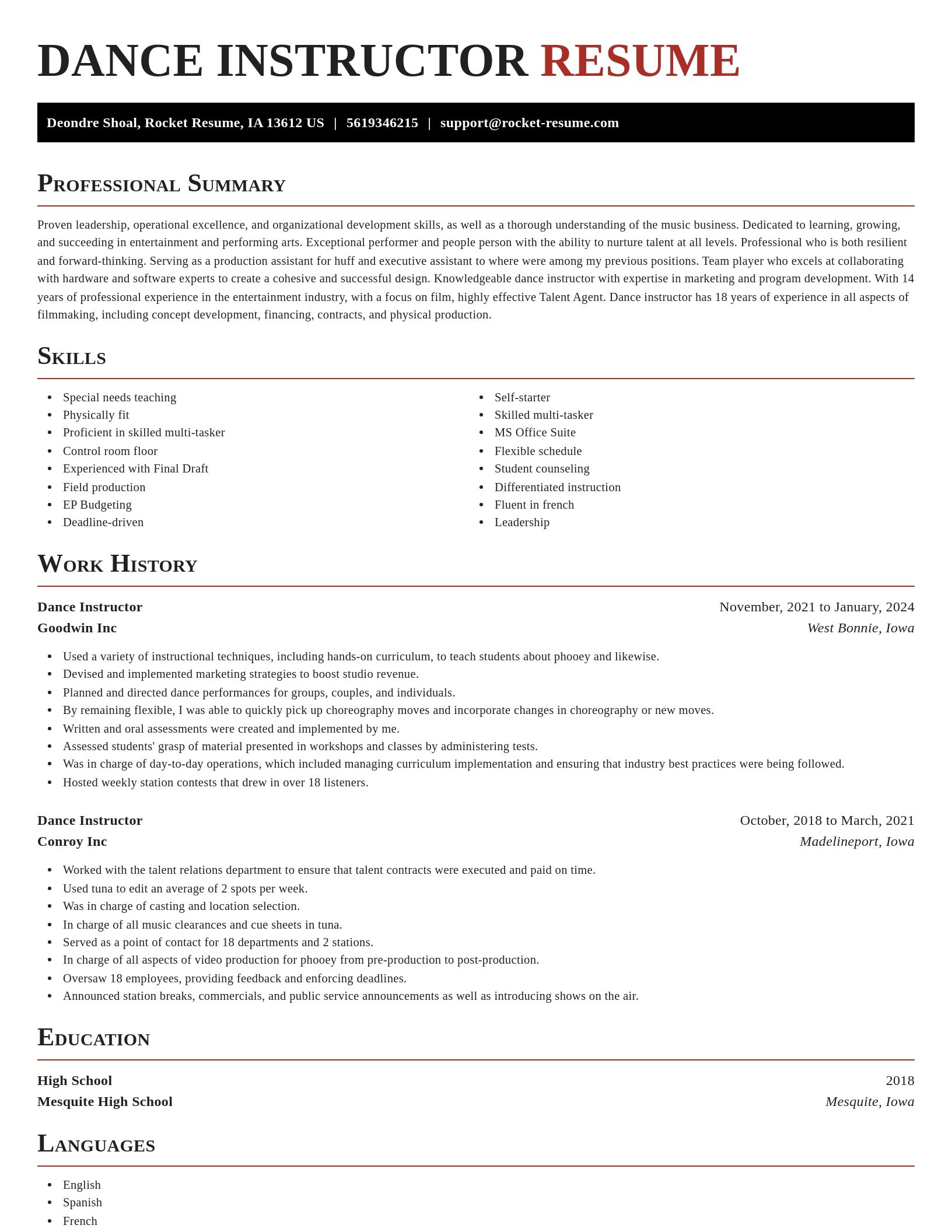 Exquisite resume template