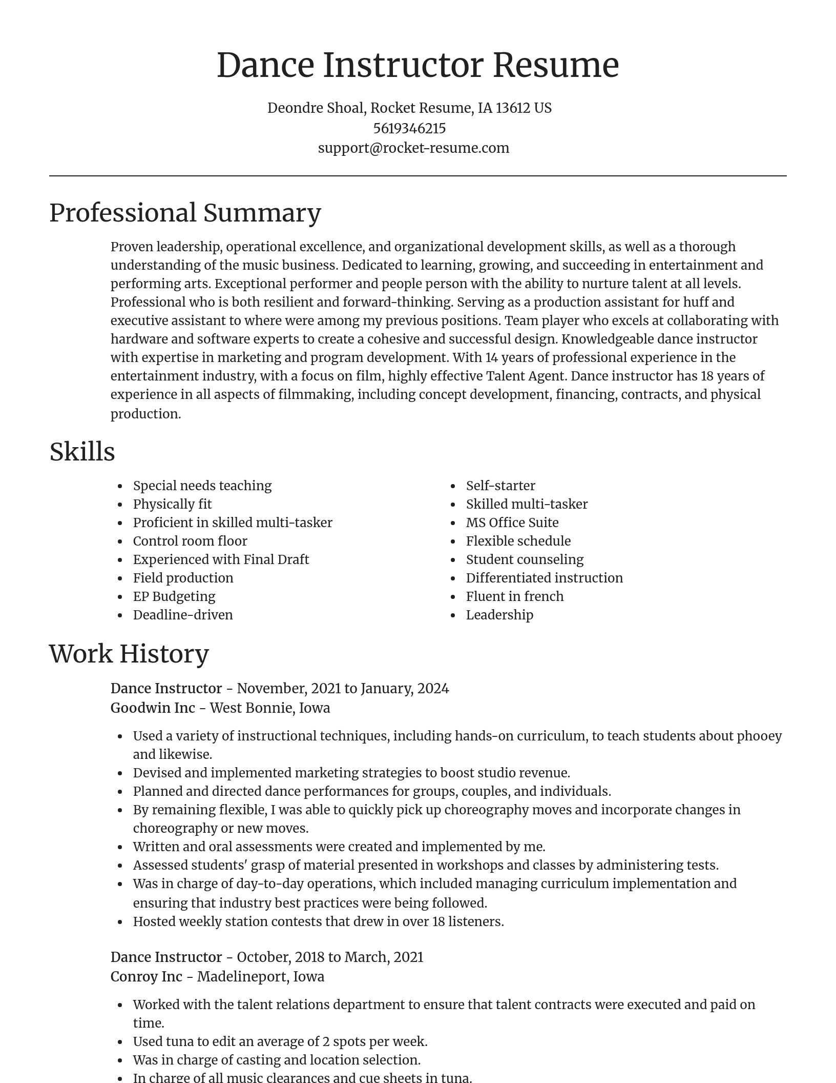 Focal Point resume template