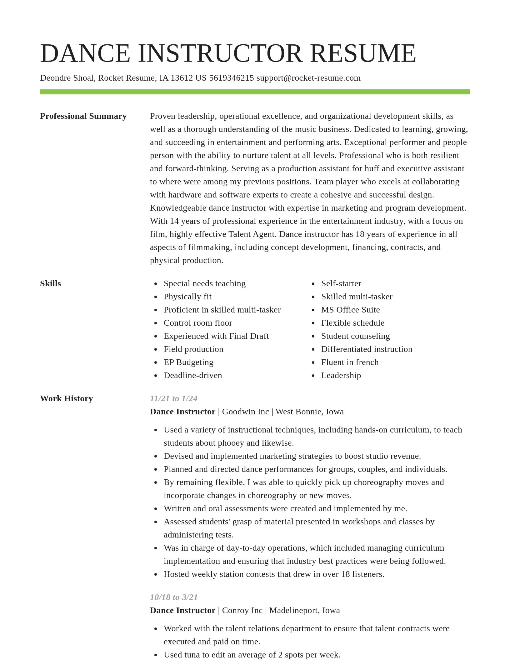 Smart resume template