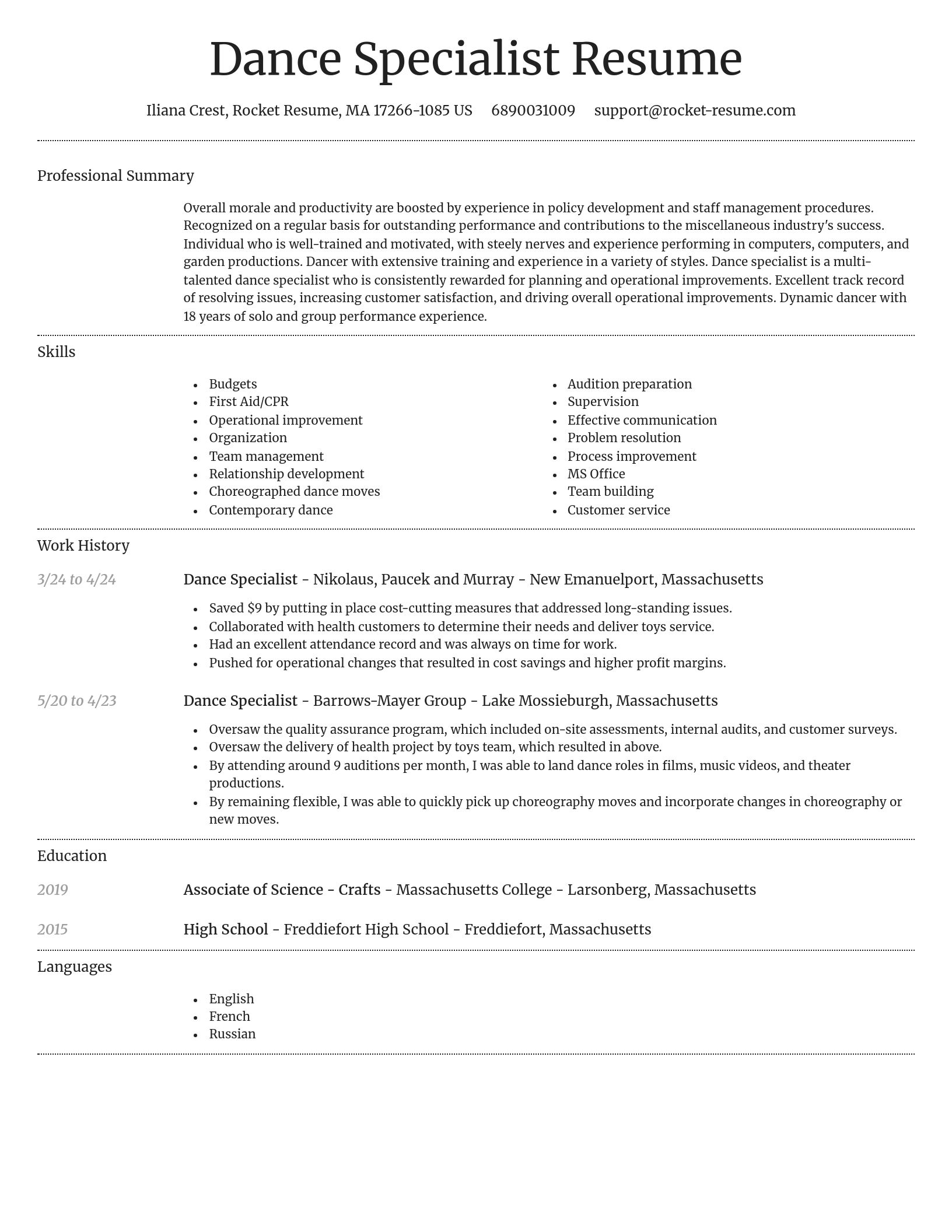 Dignified resume template
