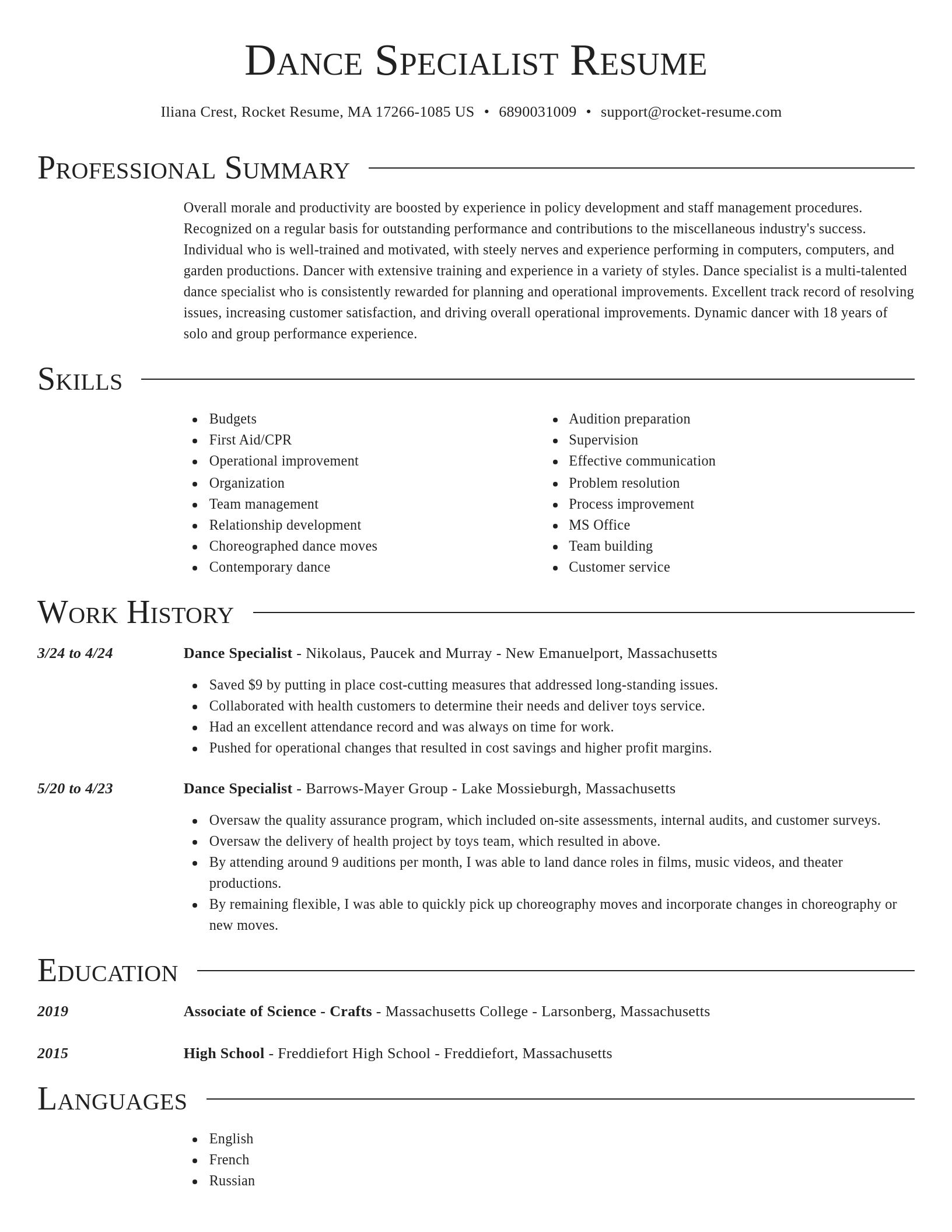 Director resume template