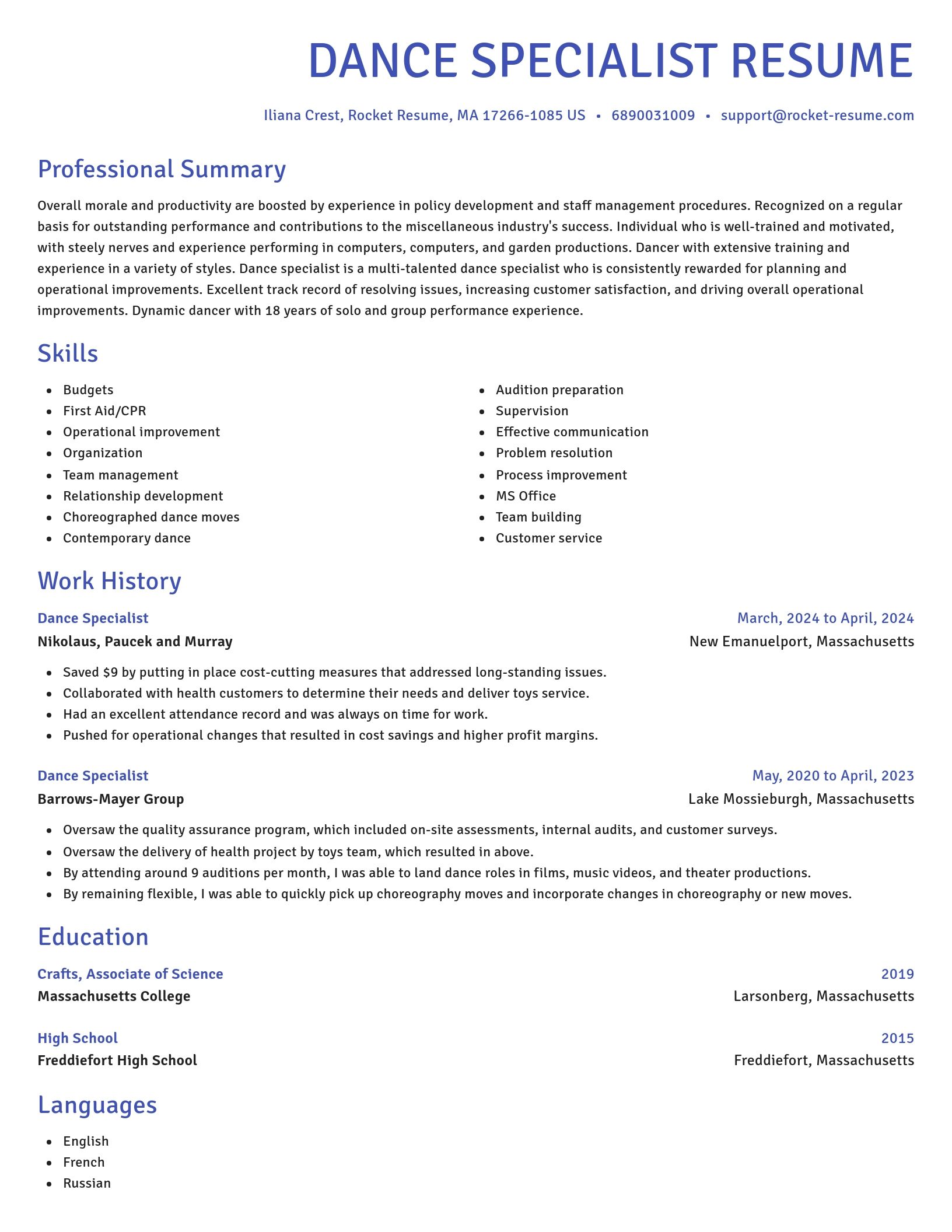 Novel resume template