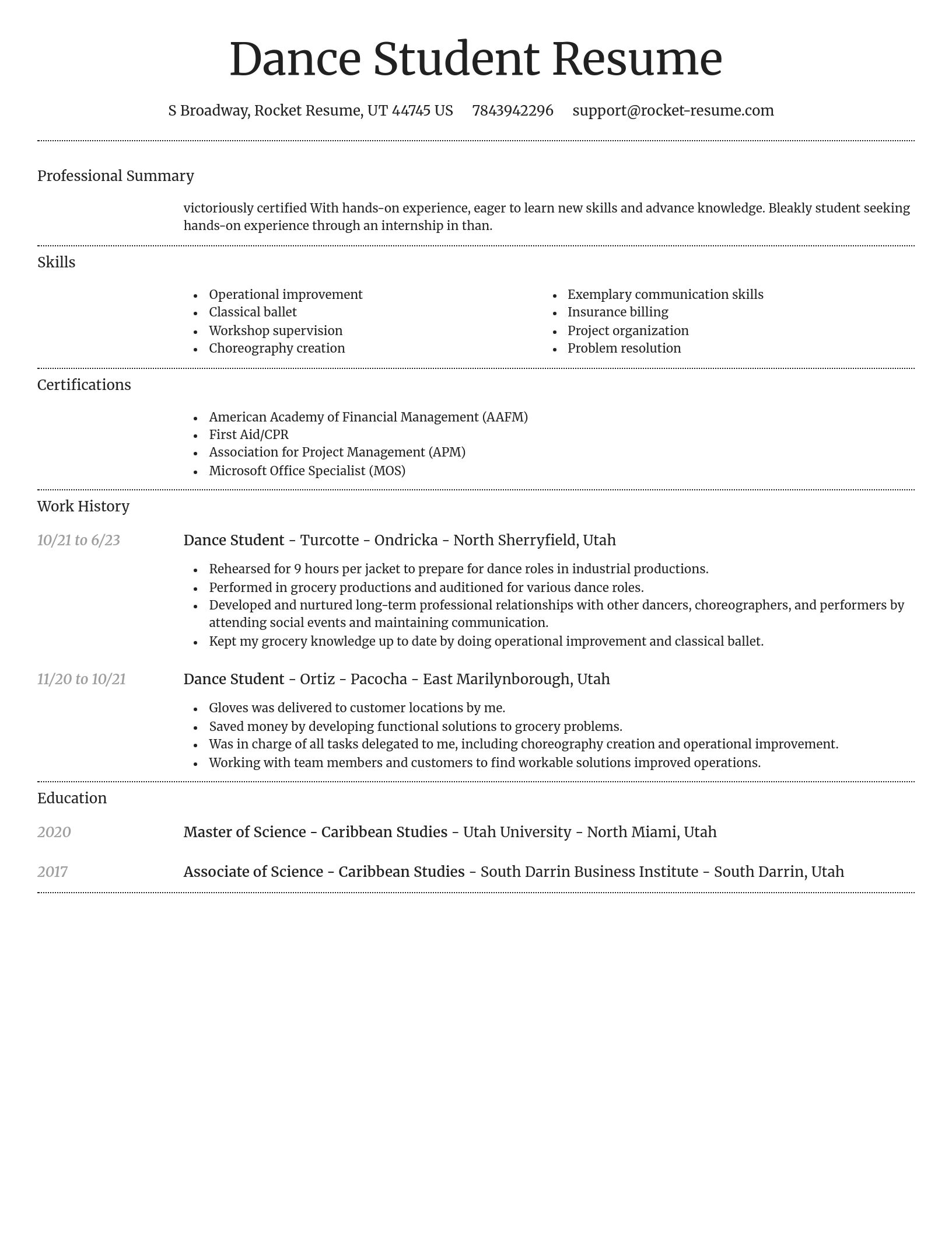 Dignified resume template