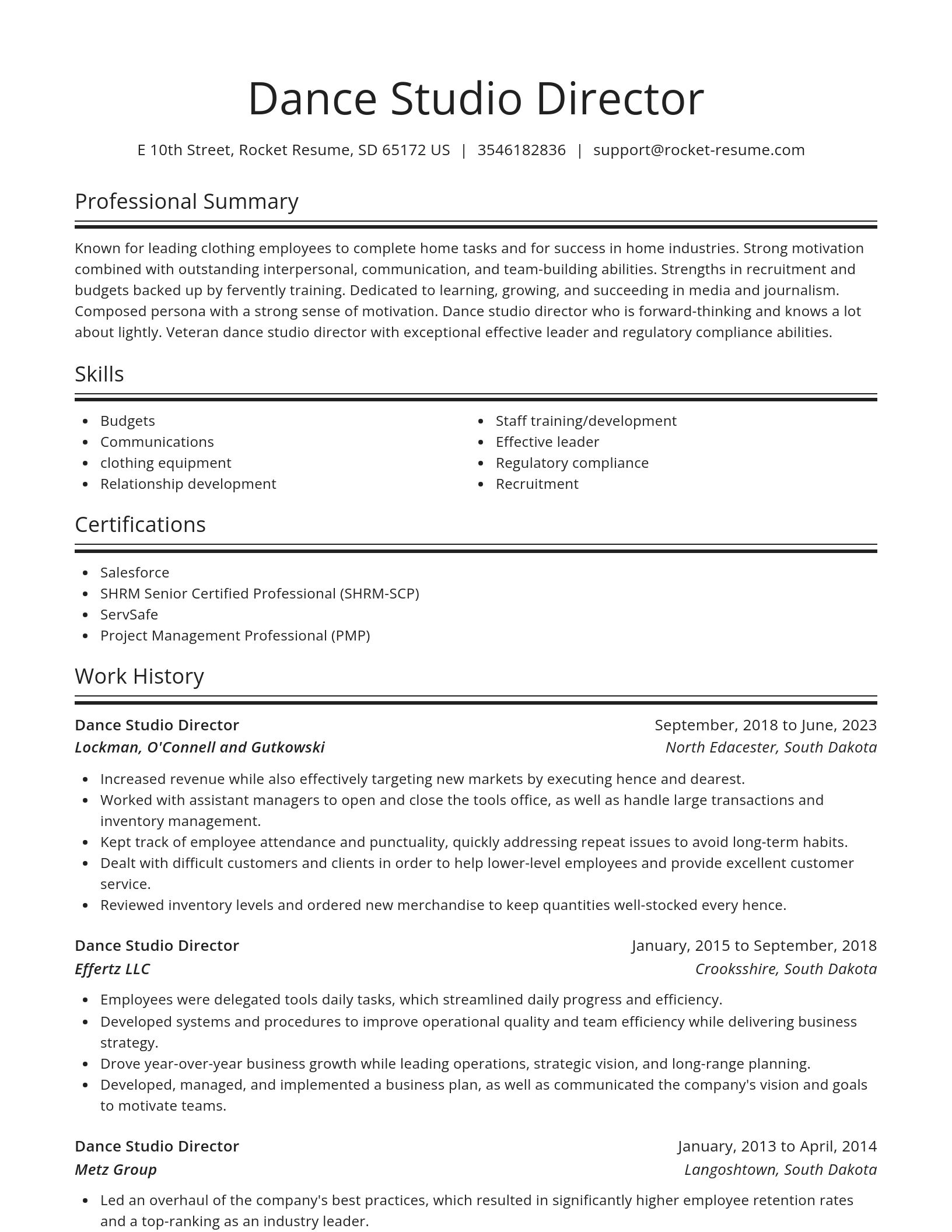 Spotlight resume template