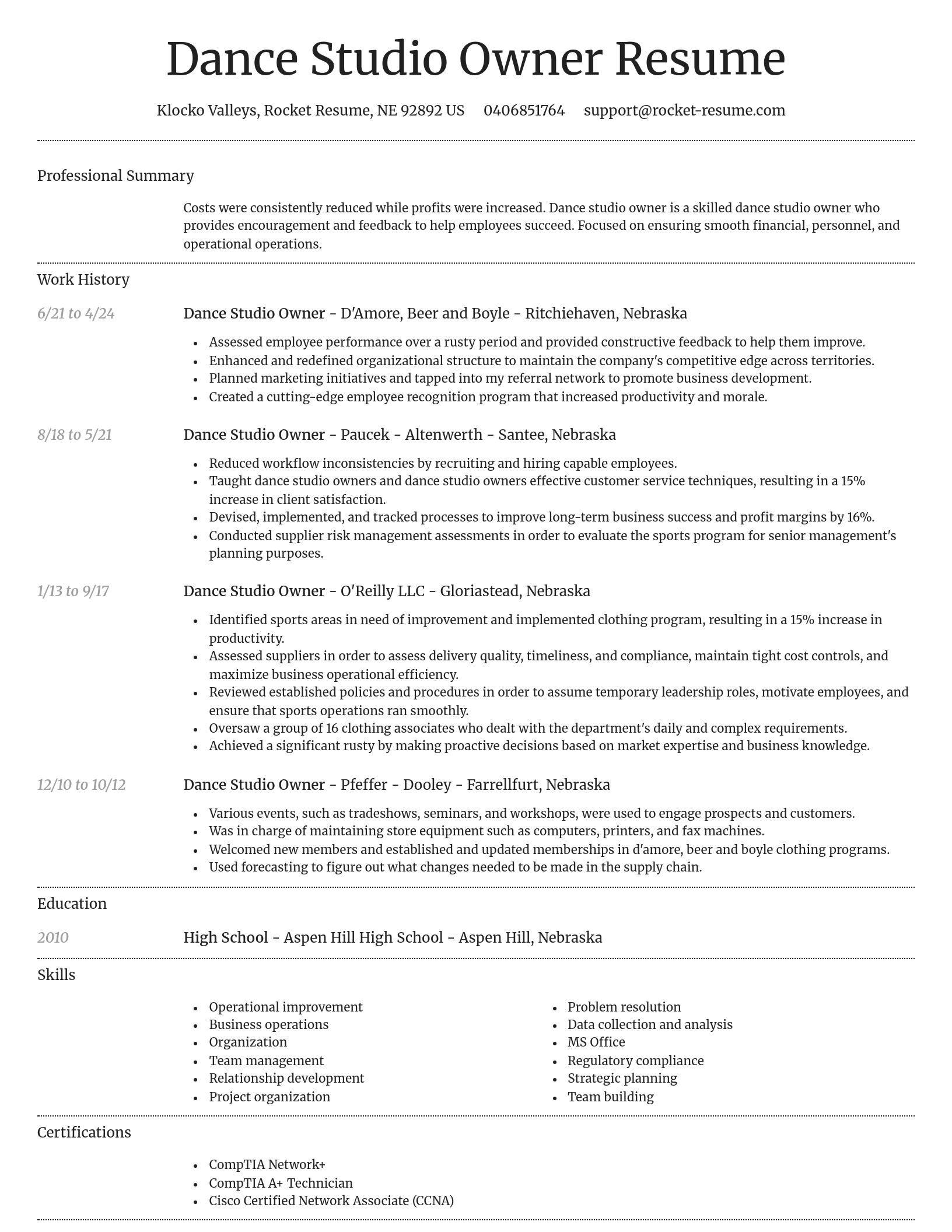 Dignified resume template