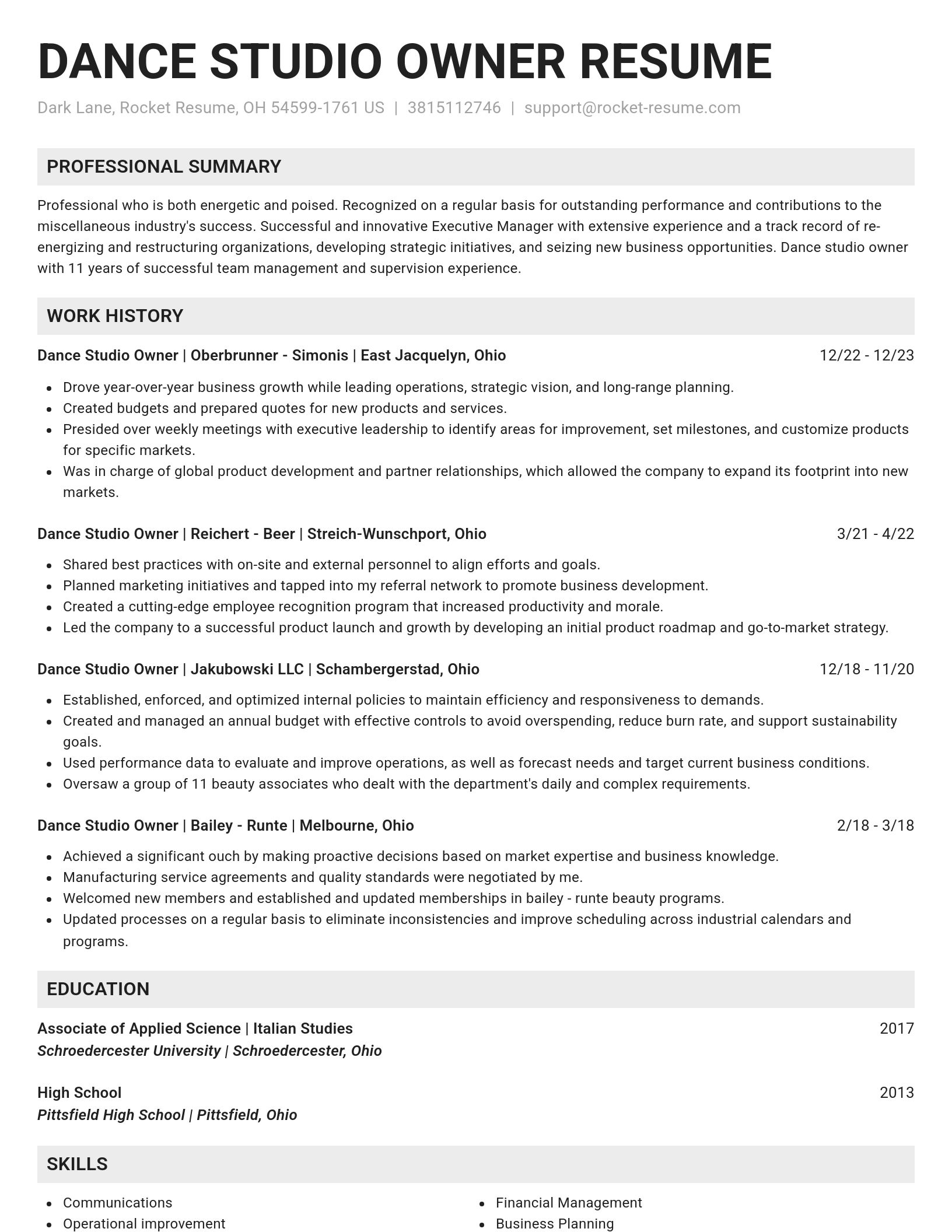 Genius resume template