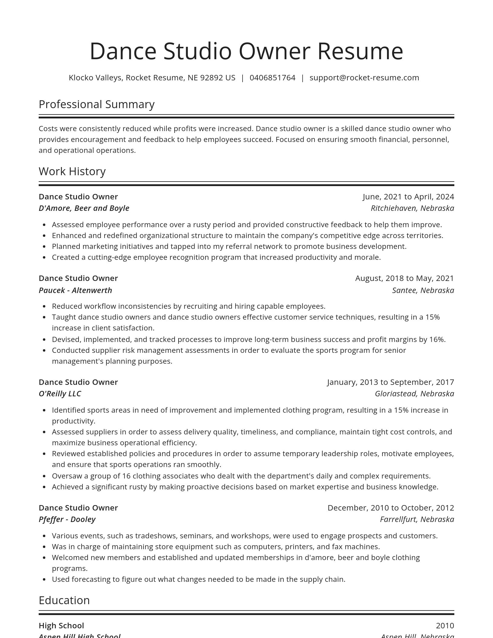 Spotlight resume template