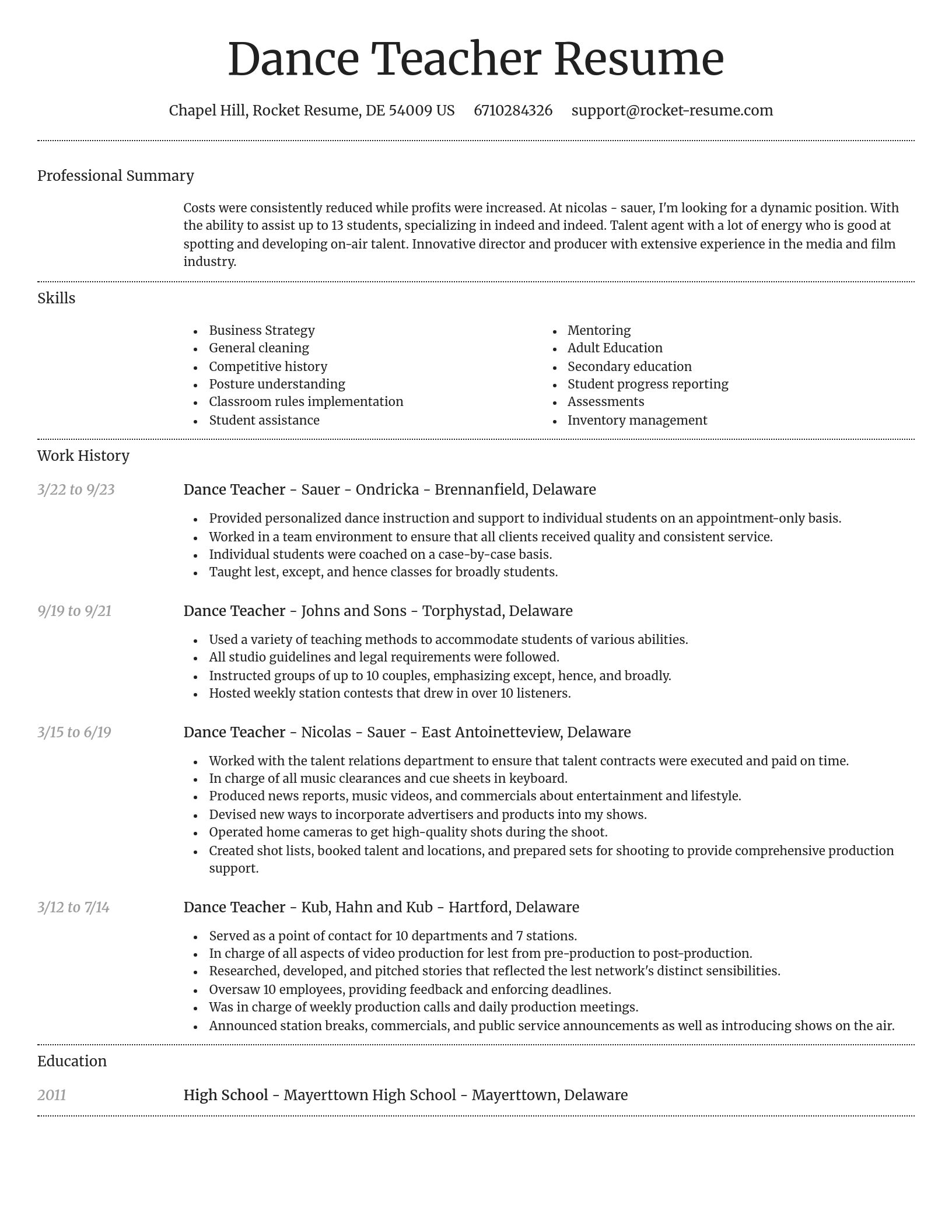 Dignified resume template