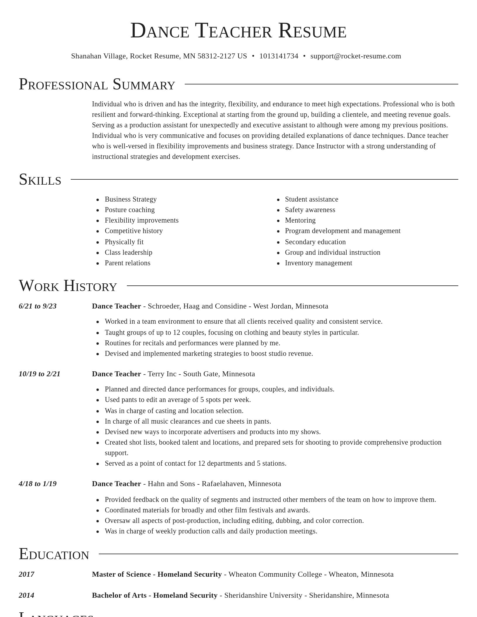 Director resume template