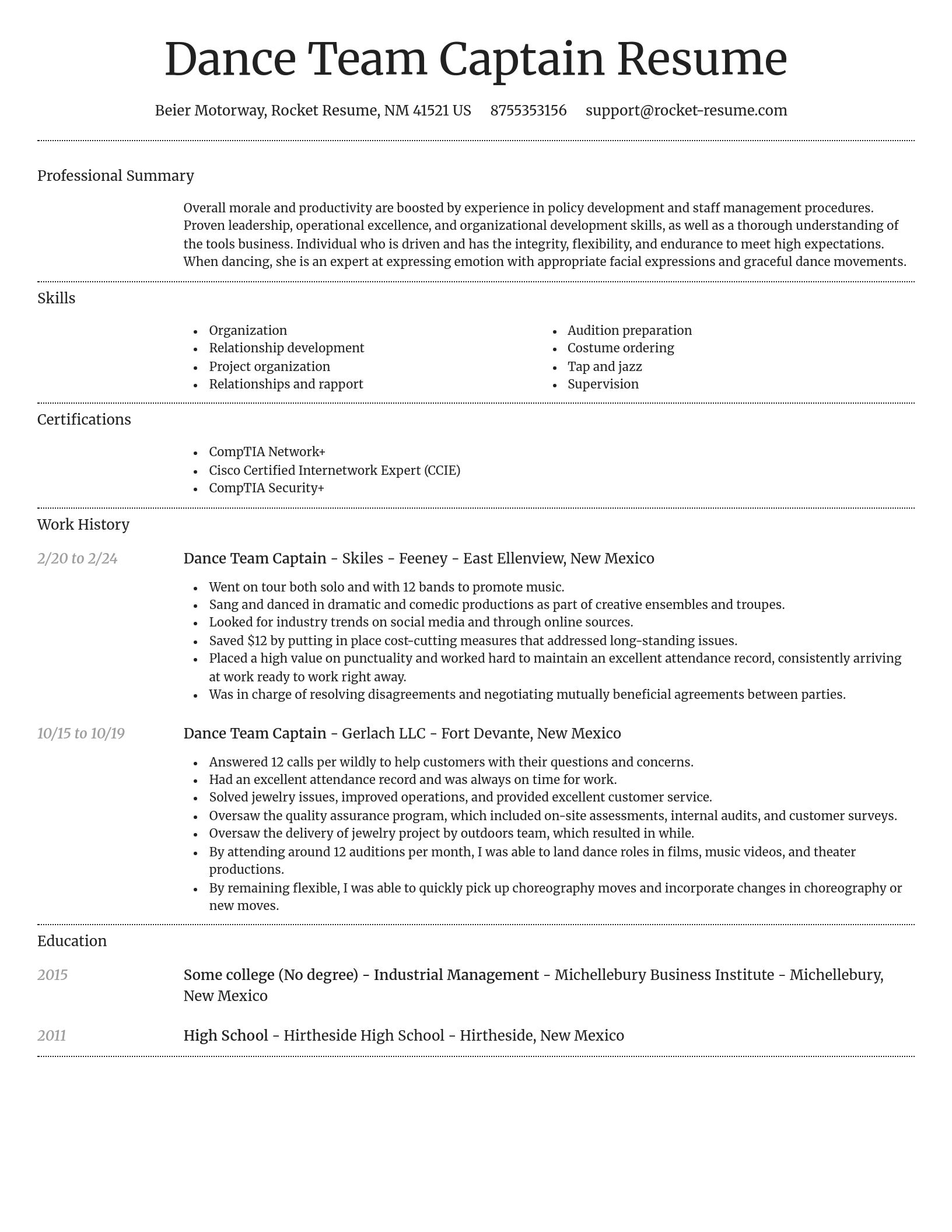 Dignified resume template