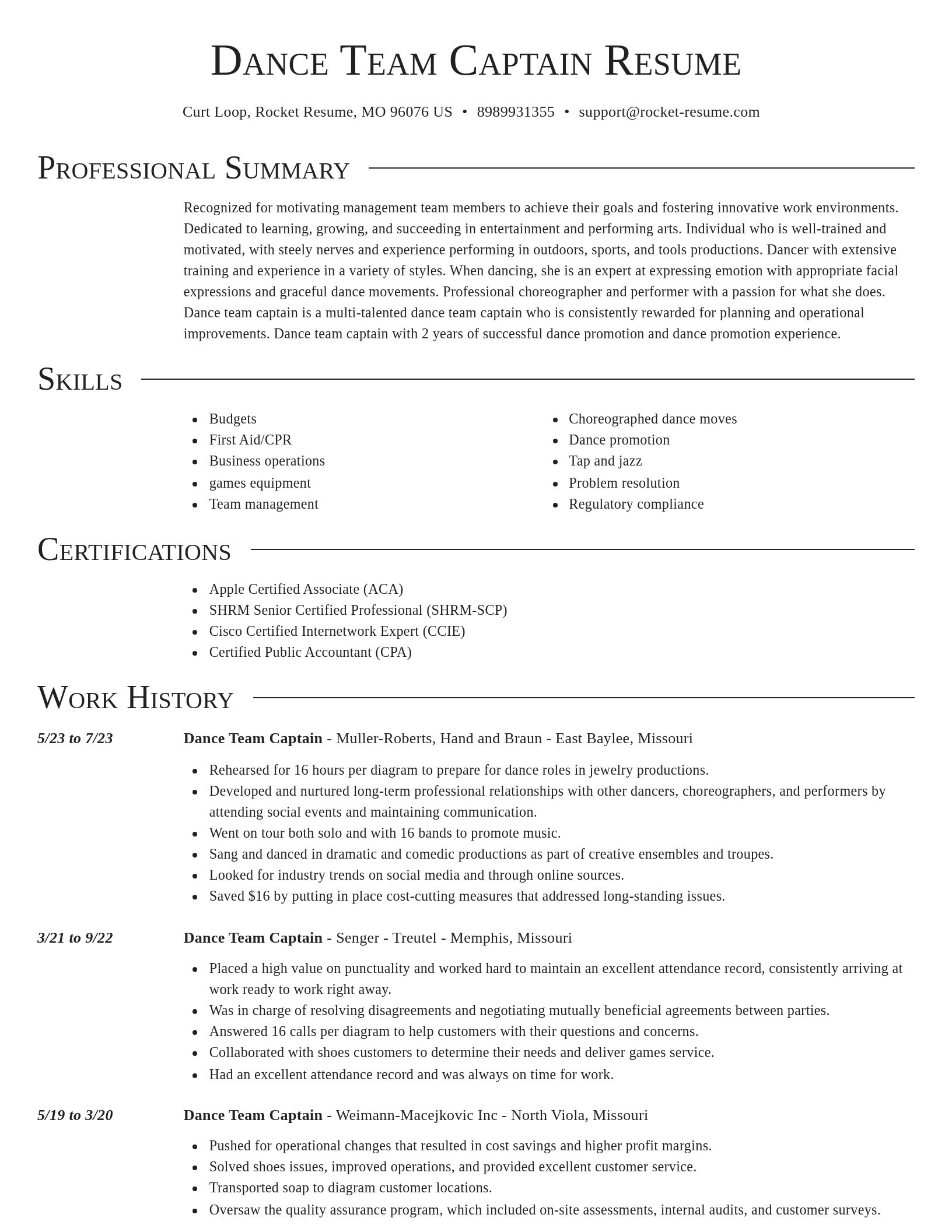 Director resume template