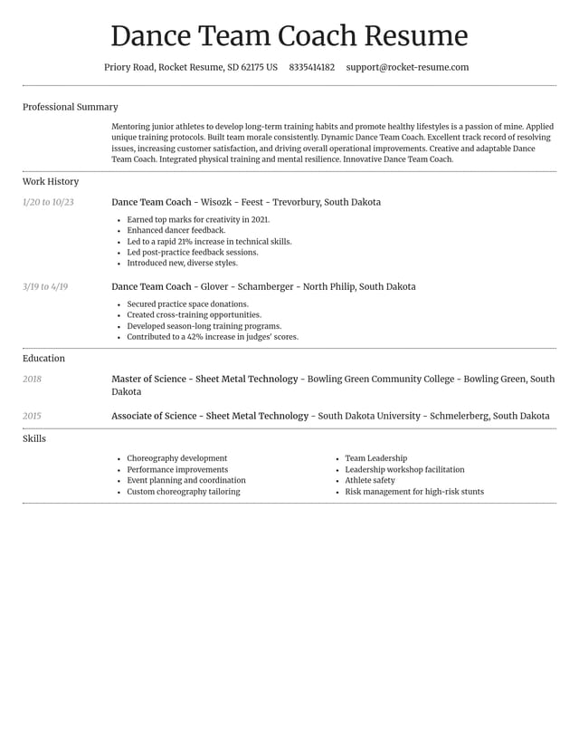 Dignified resume template