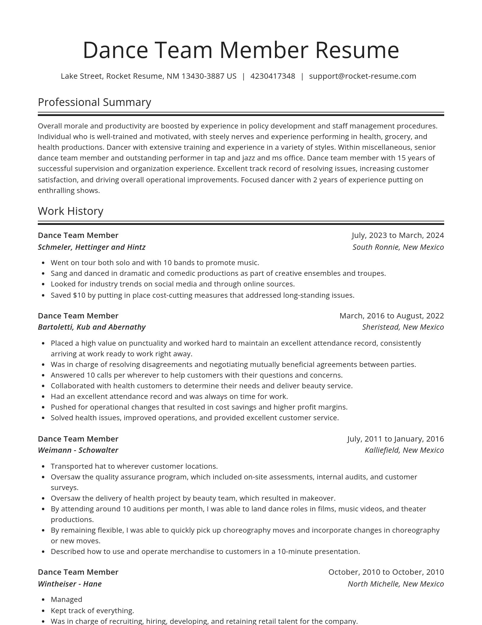 Spotlight resume template