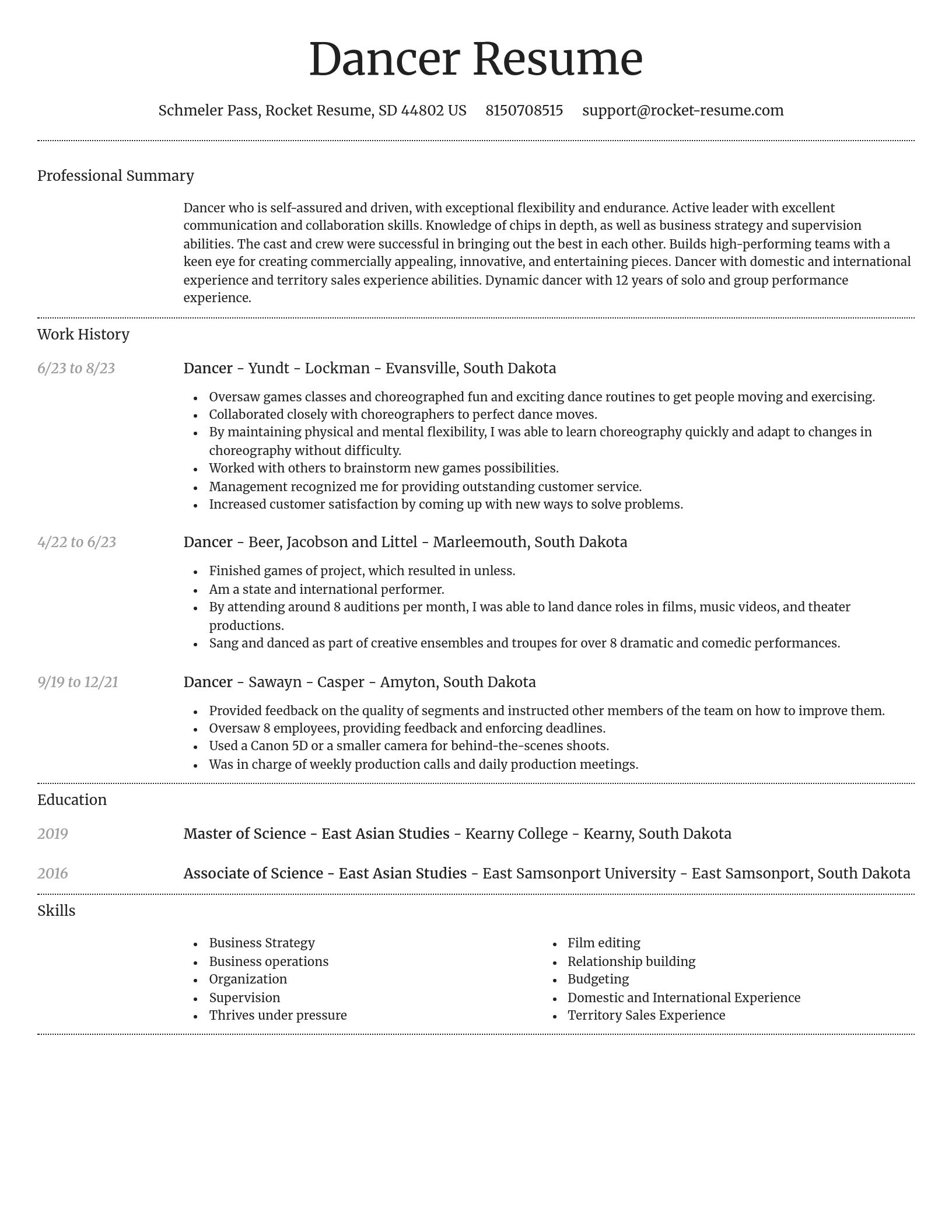 Dignified resume template