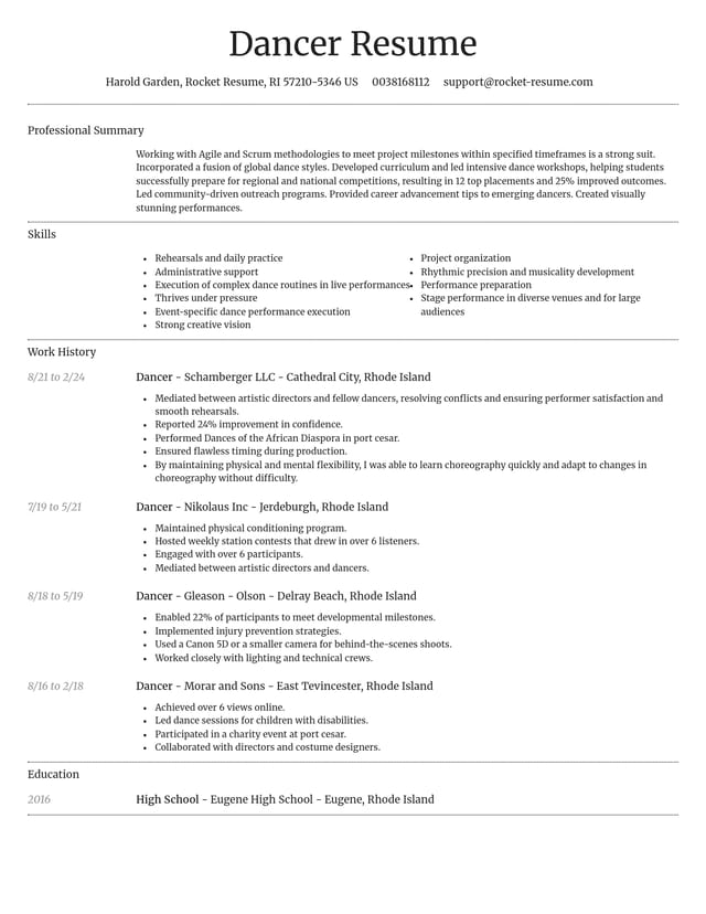 Dignified resume template