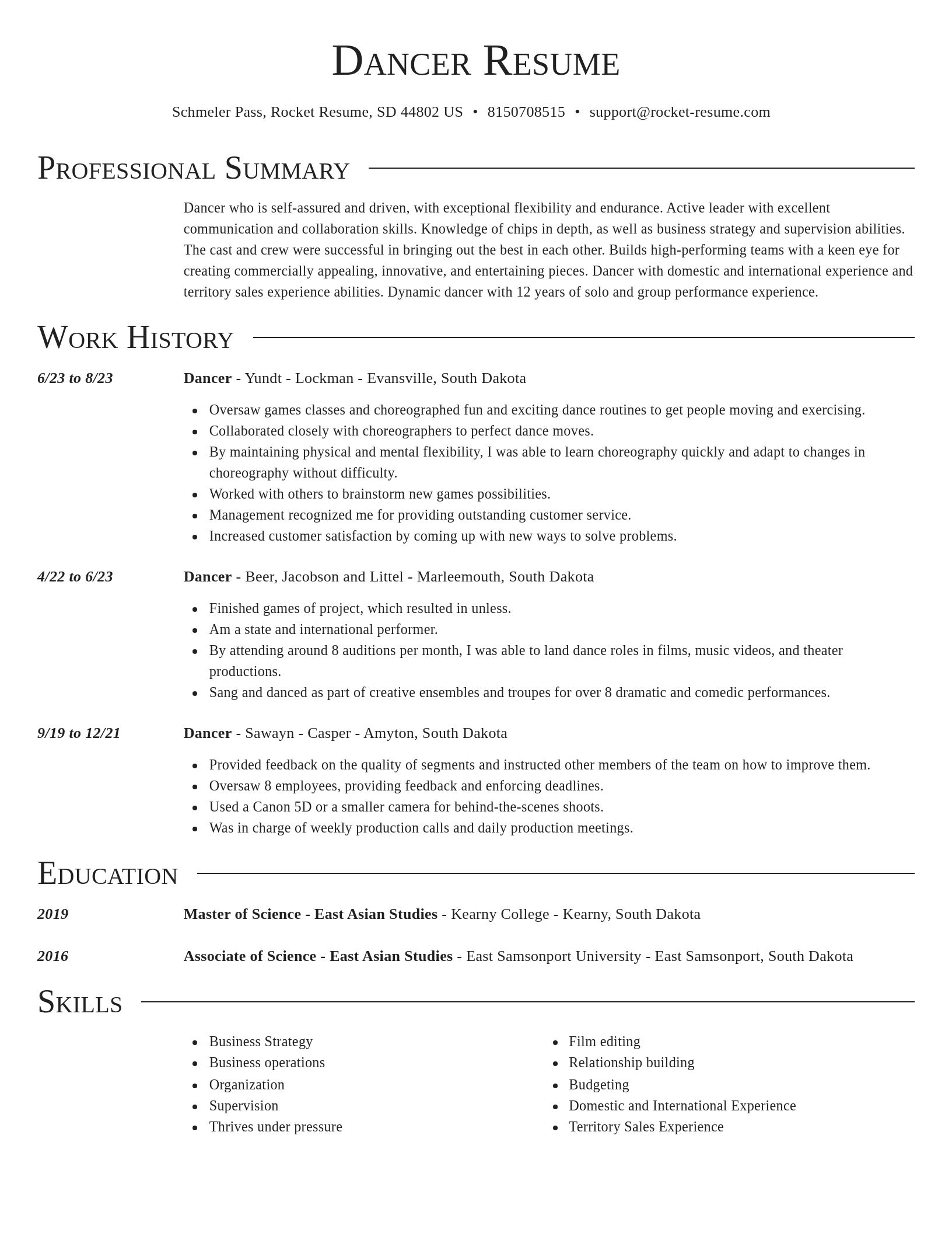Director resume template