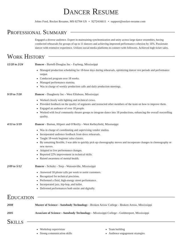 Director resume template