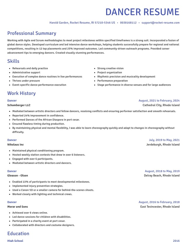 Novel resume template