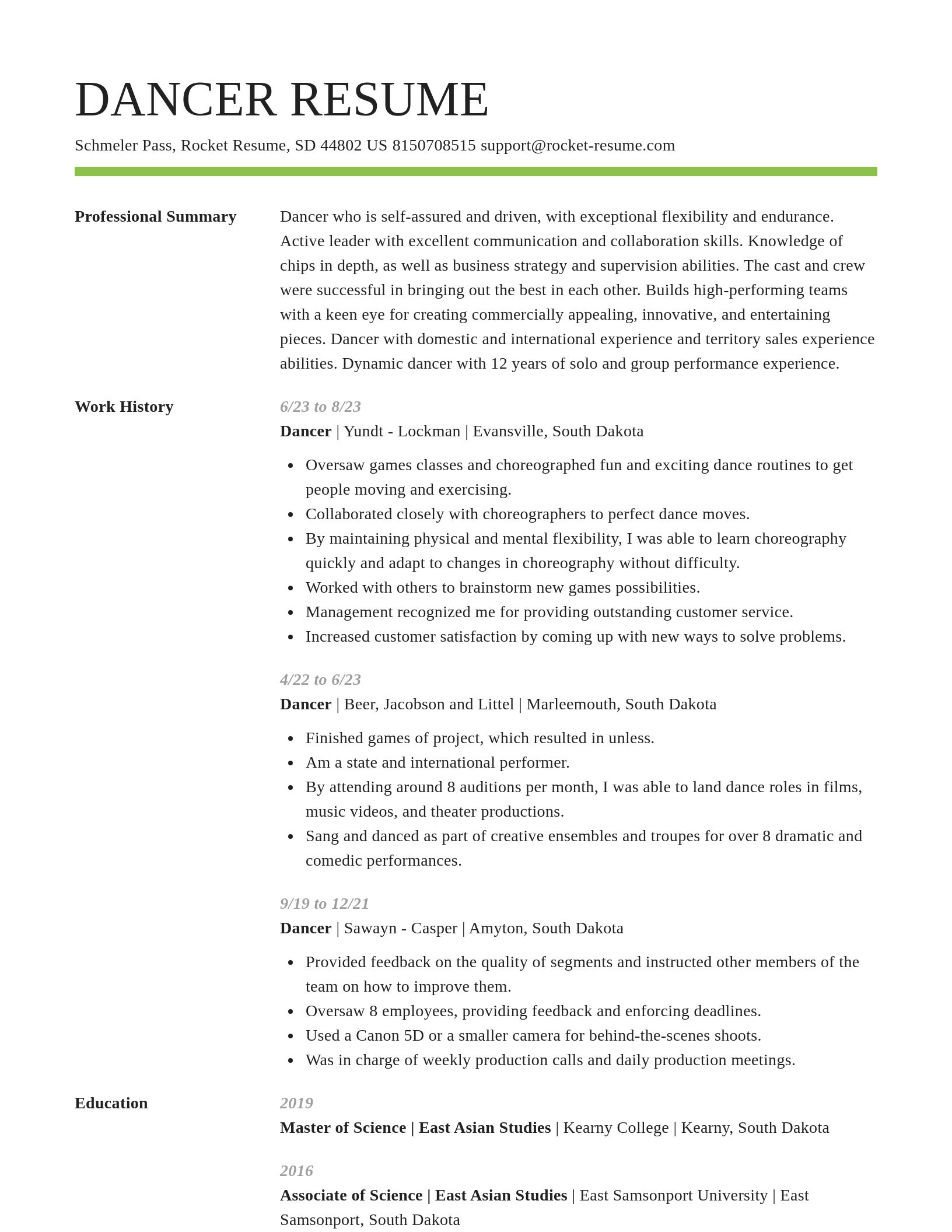 Smart resume template