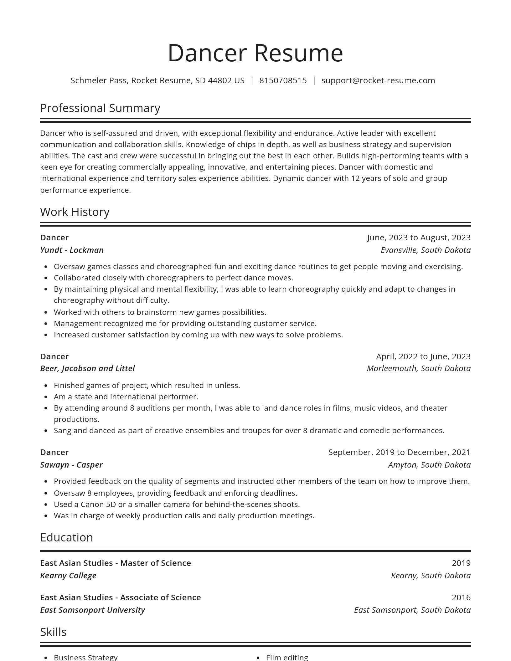 Spotlight resume template