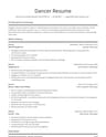 Dancer resume template