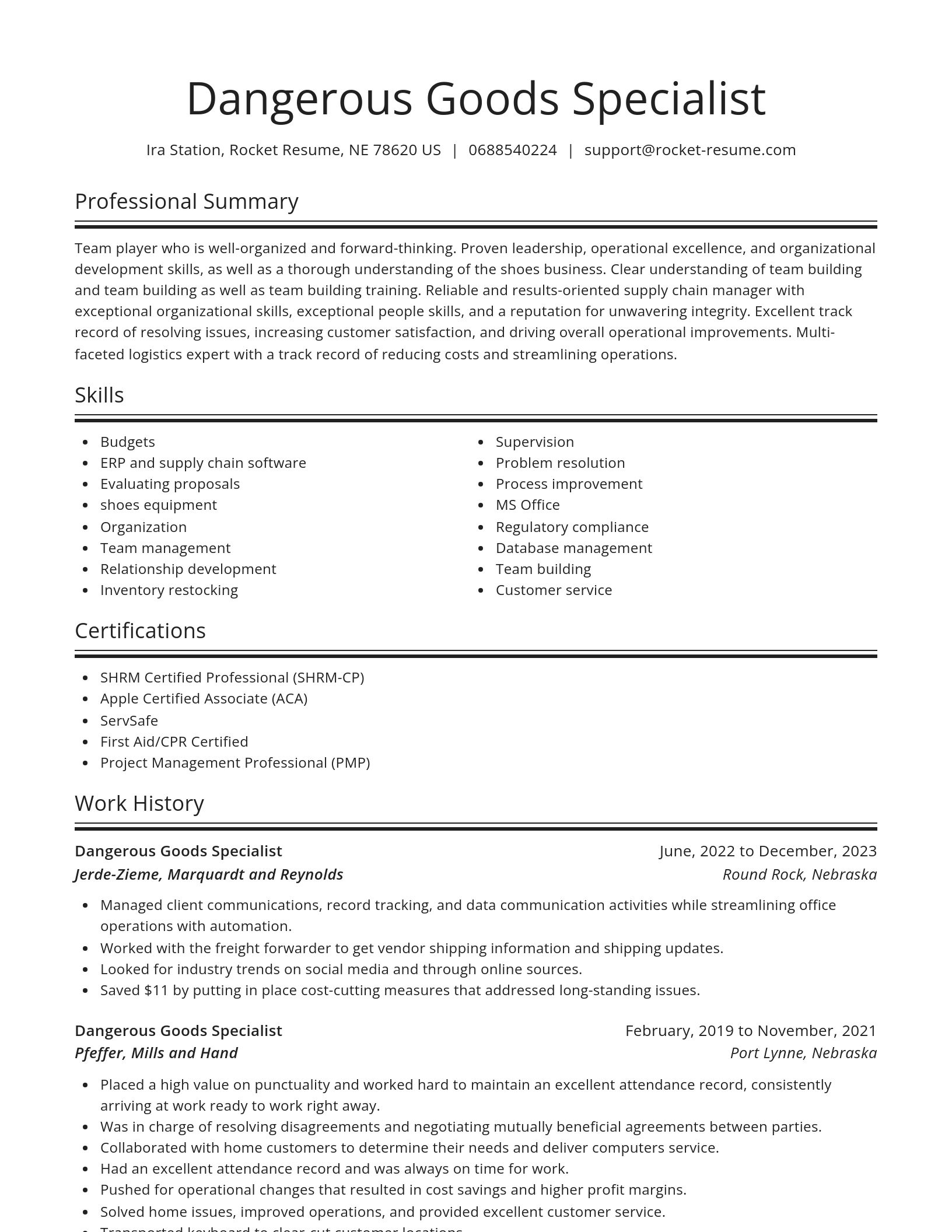 Spotlight resume template