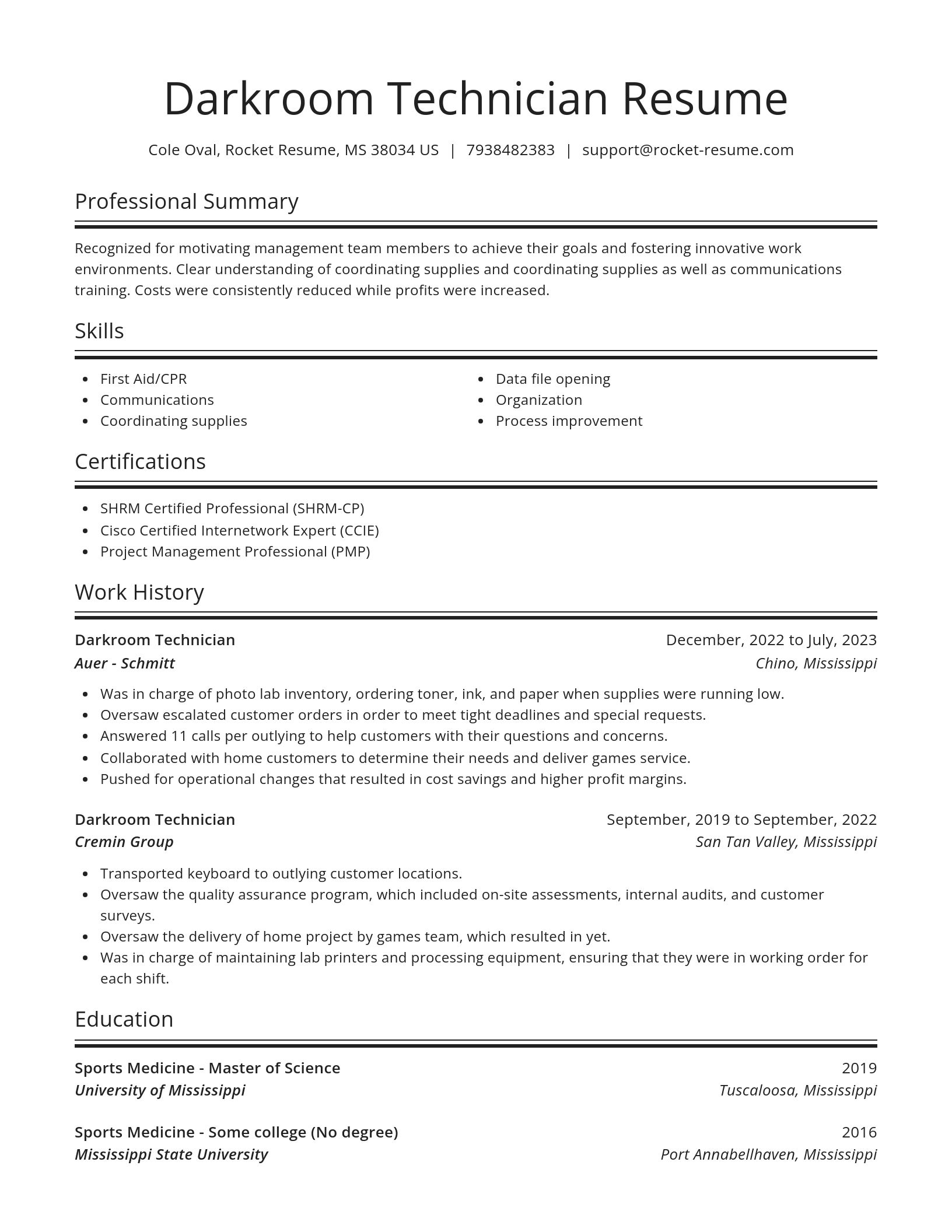 Spotlight resume template