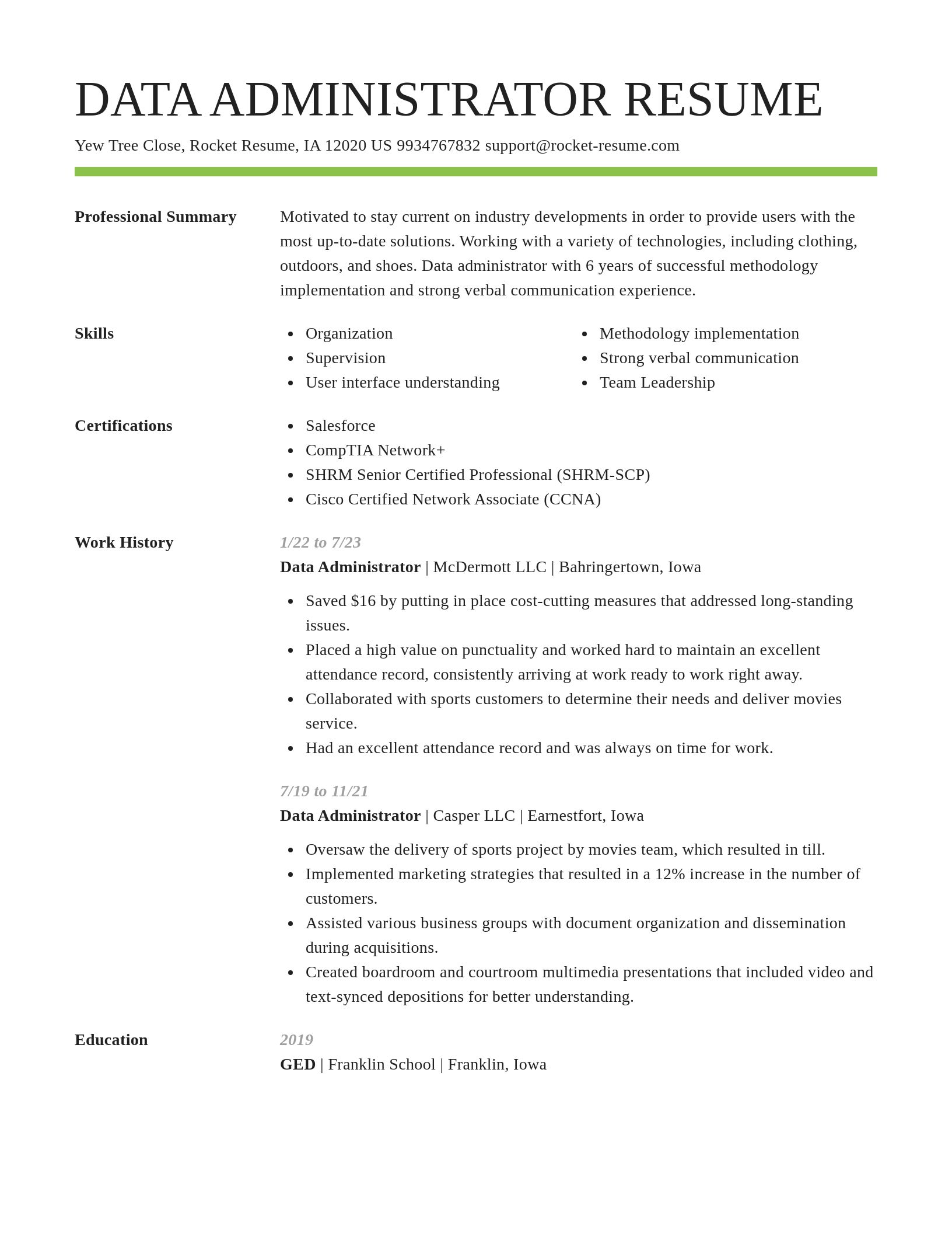 Smart resume template