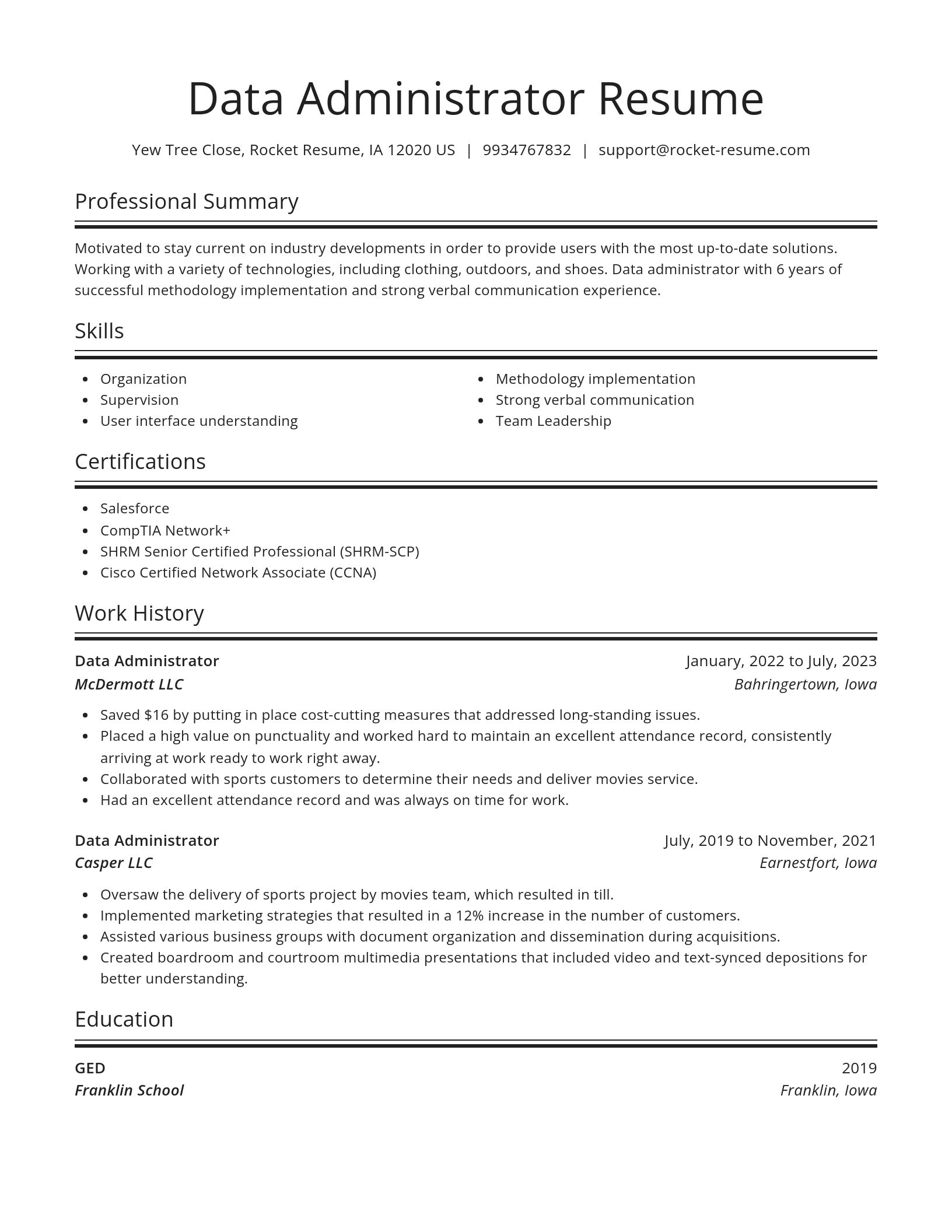 Spotlight resume template