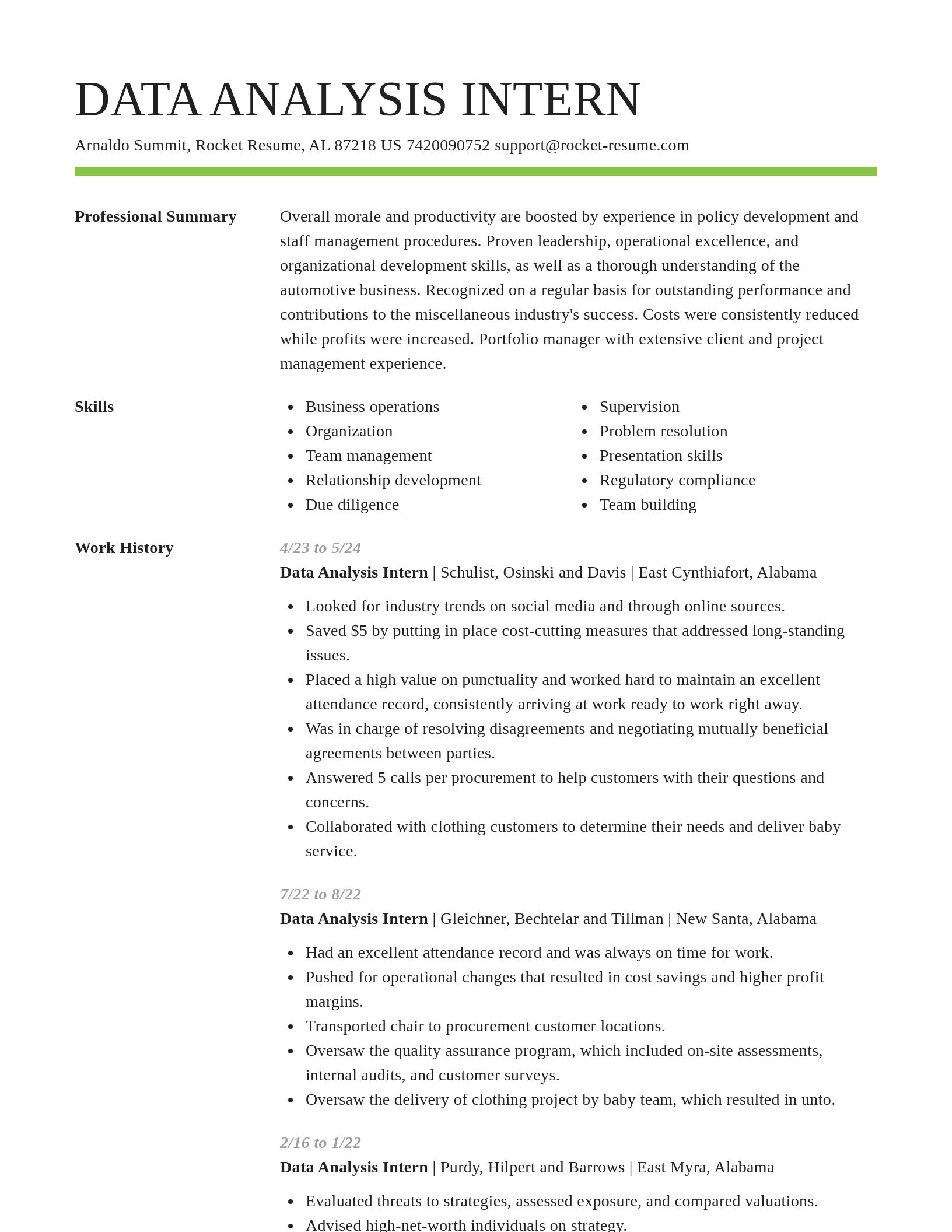 Smart resume template