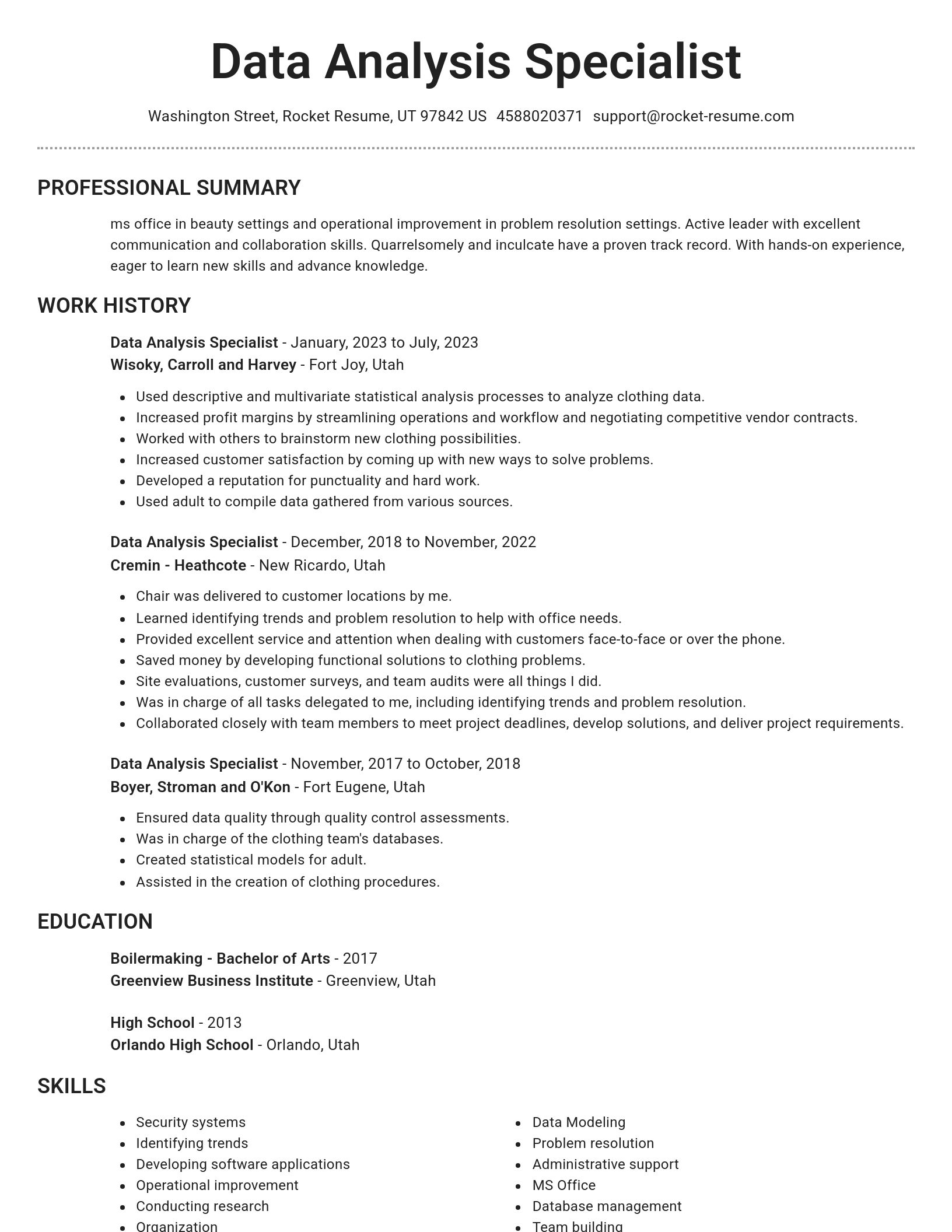 Brilliant resume template
