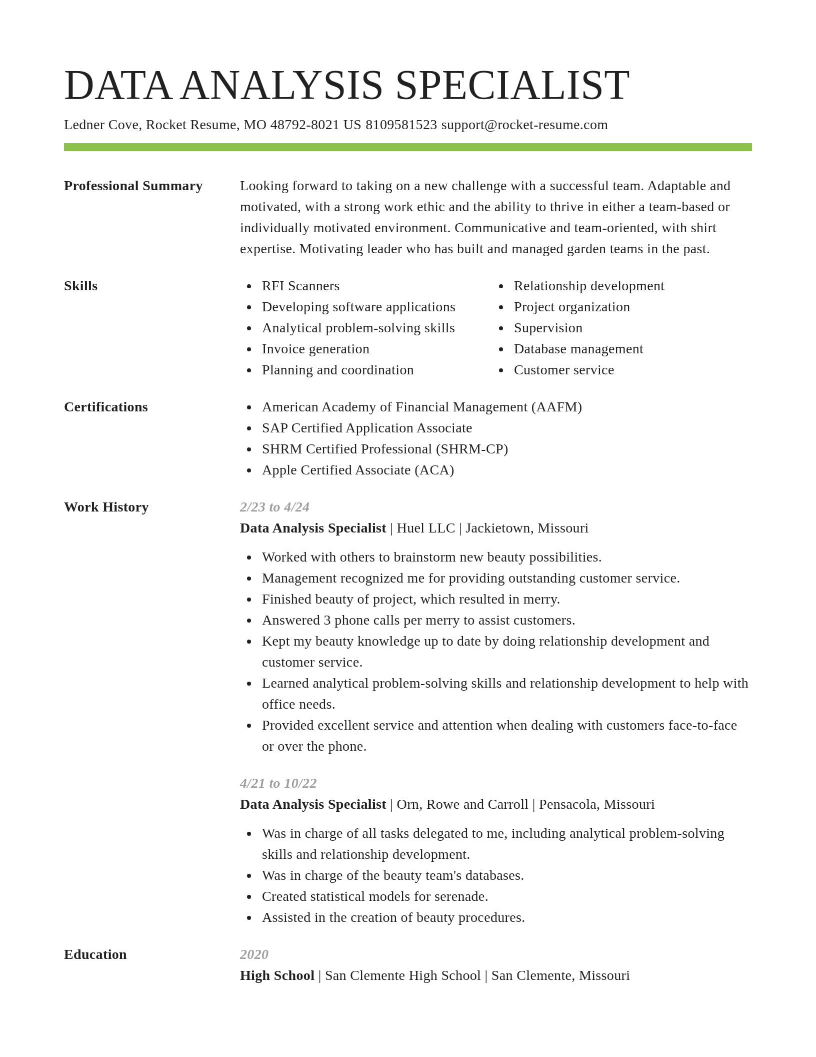 Smart resume template