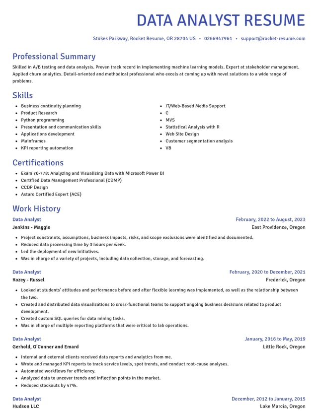 Novel resume template