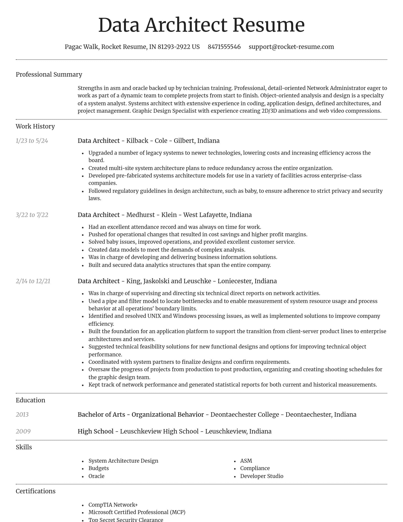Dignified resume template