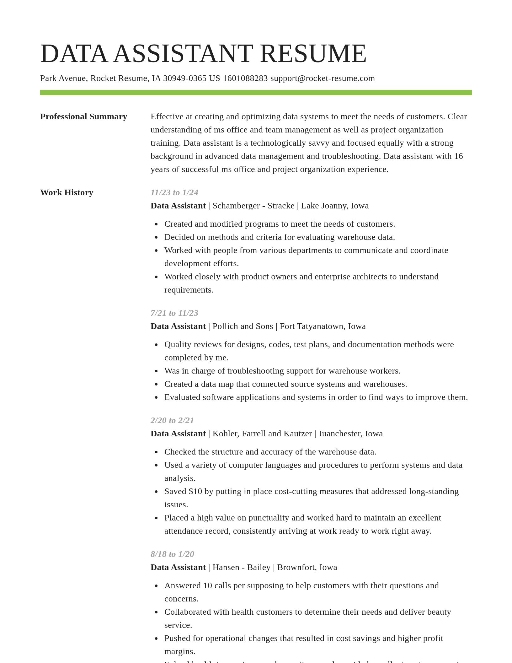 Smart resume template