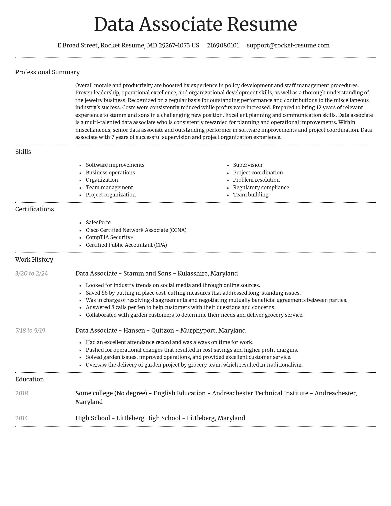 Dignified resume template