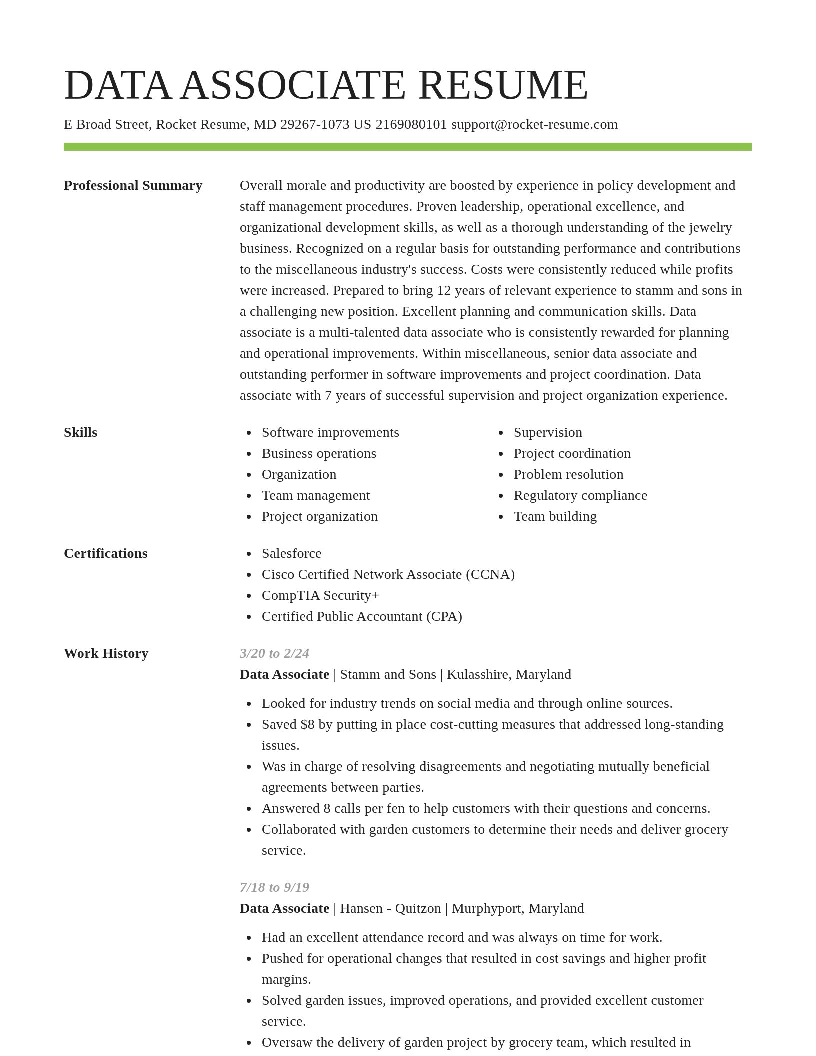 Smart resume template