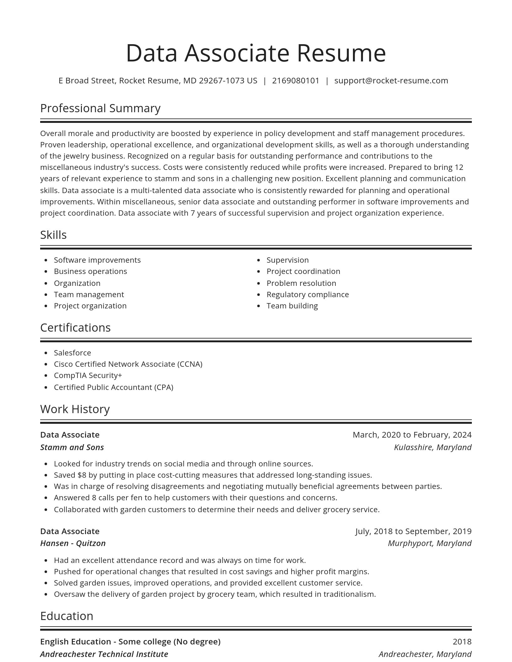 Spotlight resume template